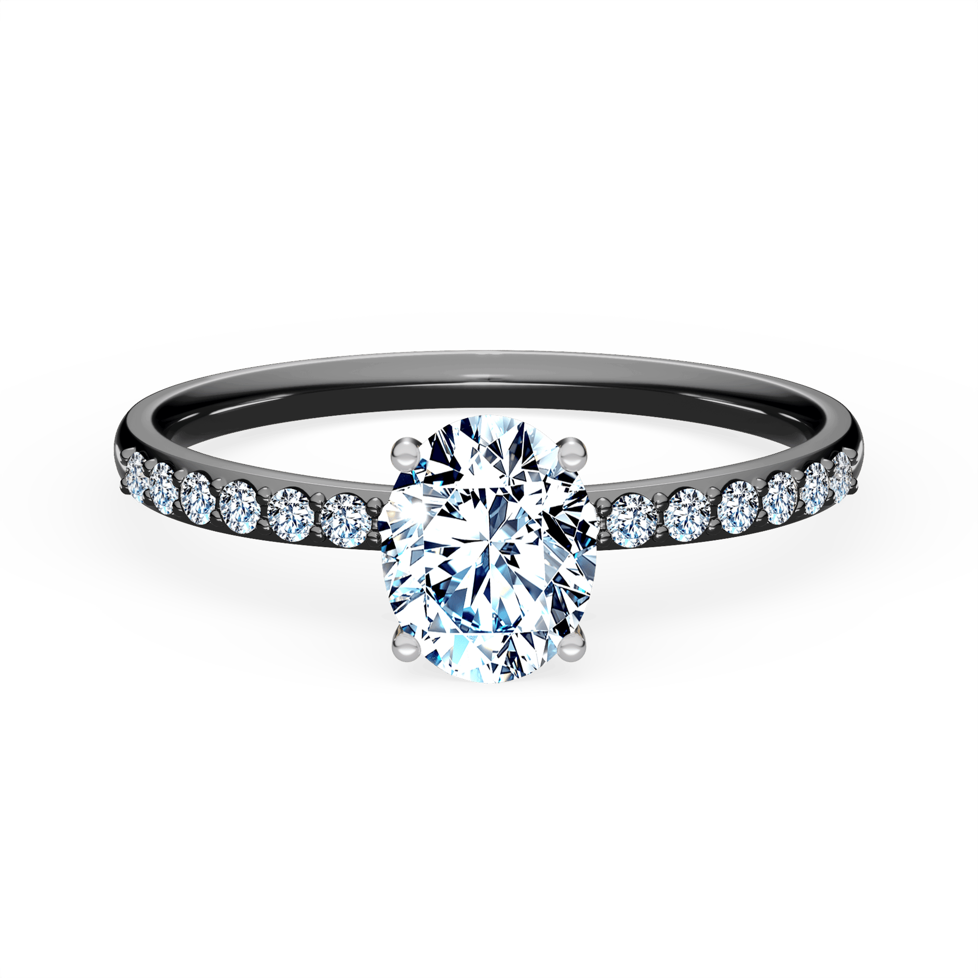 Pierścionek zaręczynowy My Milady z czarnego złota z diamentem laboratoryjnym 0,64ct