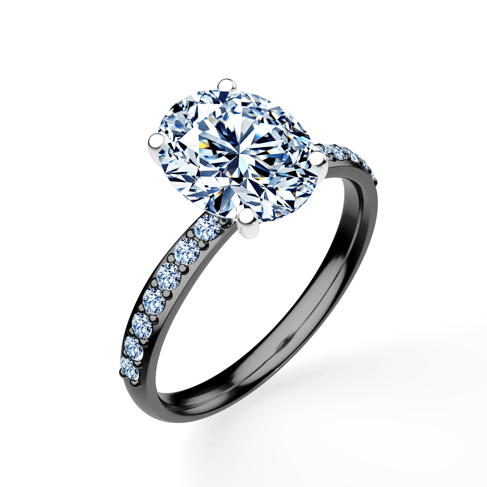 Pierścionek zaręczynowy My Milady z czarnego złota z diamentem laboratoryjnym 1,78ct