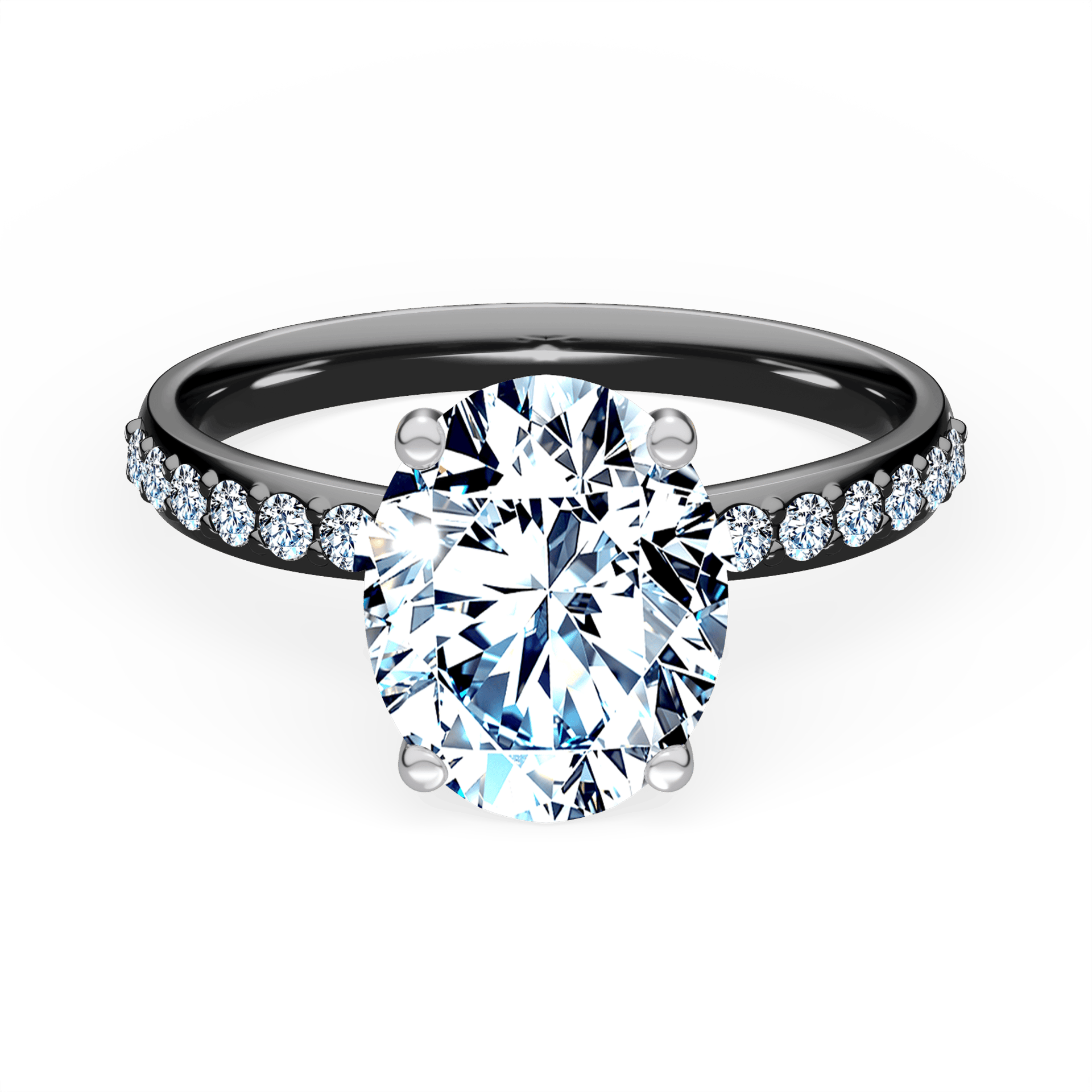 Pierścionek zaręczynowy My Milady z czarnego złota z diamentem laboratoryjnym 1,78ct