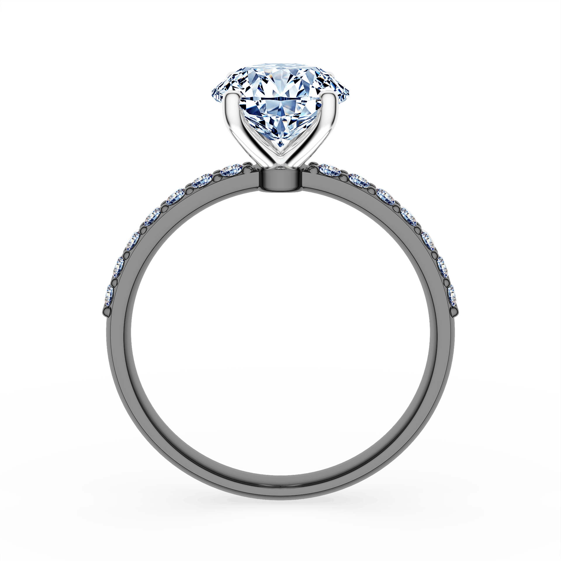 Pierścionek zaręczynowy My Milady z czarnego złota z diamentem laboratoryjnym 1,78ct