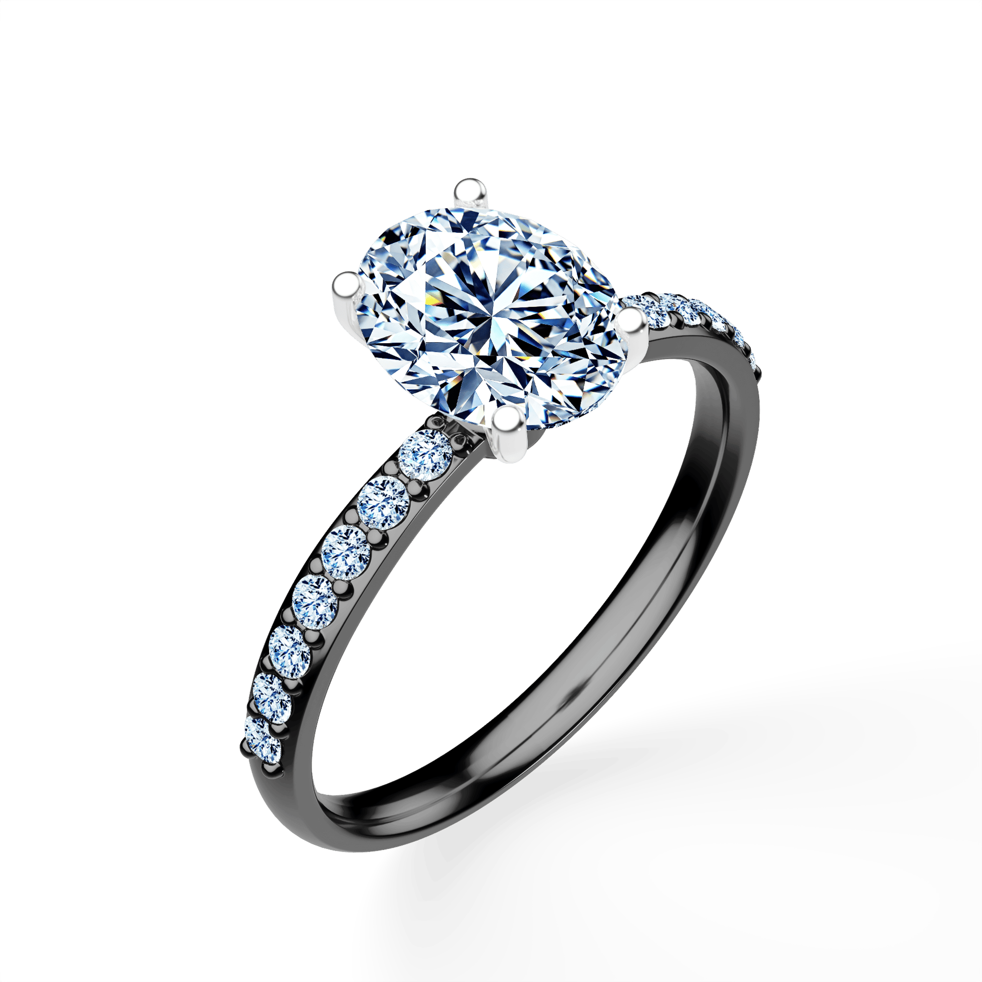 Pierścionek zaręczynowy My Milady z czarnego złota z diamentem laboratoryjnym 1,20ct