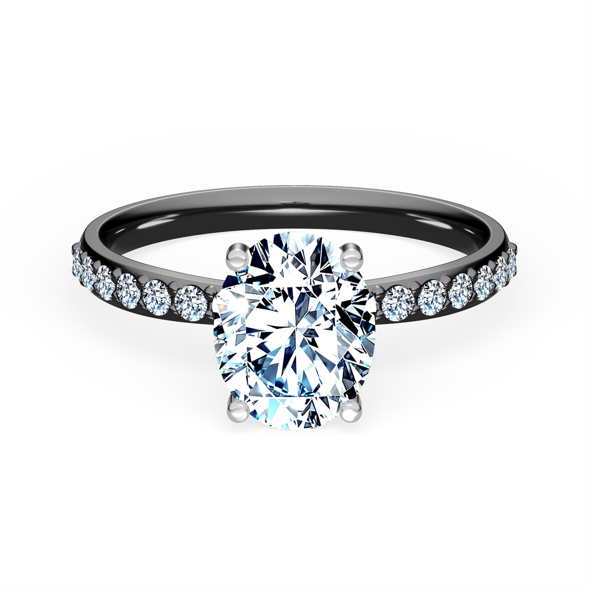 Pierścionek zaręczynowy My Milady z czarnego złota z diamentem laboratoryjnym 1,20ct