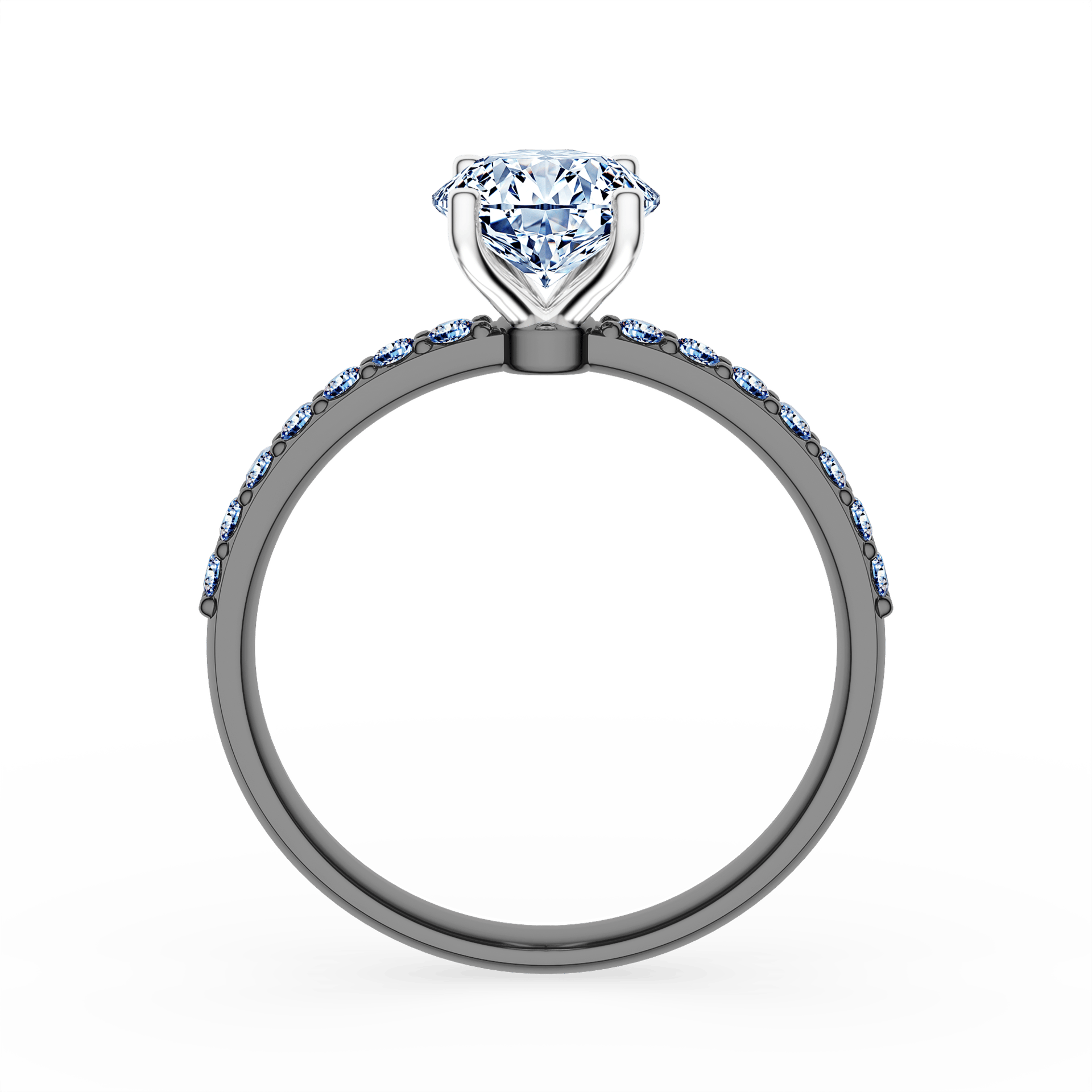 Pierścionek zaręczynowy My Milady z czarnego złota z diamentem laboratoryjnym 1,20ct