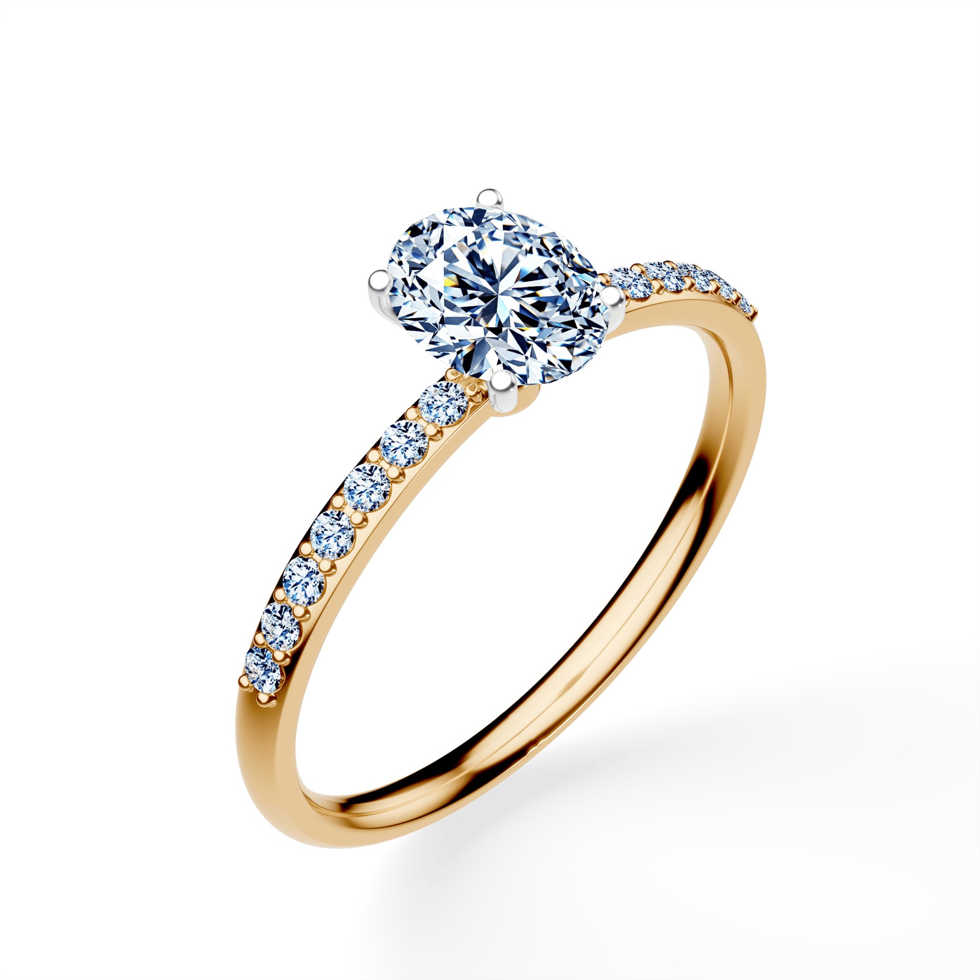 Pierścionek zaręczynowy My Milady z żółtego złota z diamentem laboratoryjnym 0,64ct