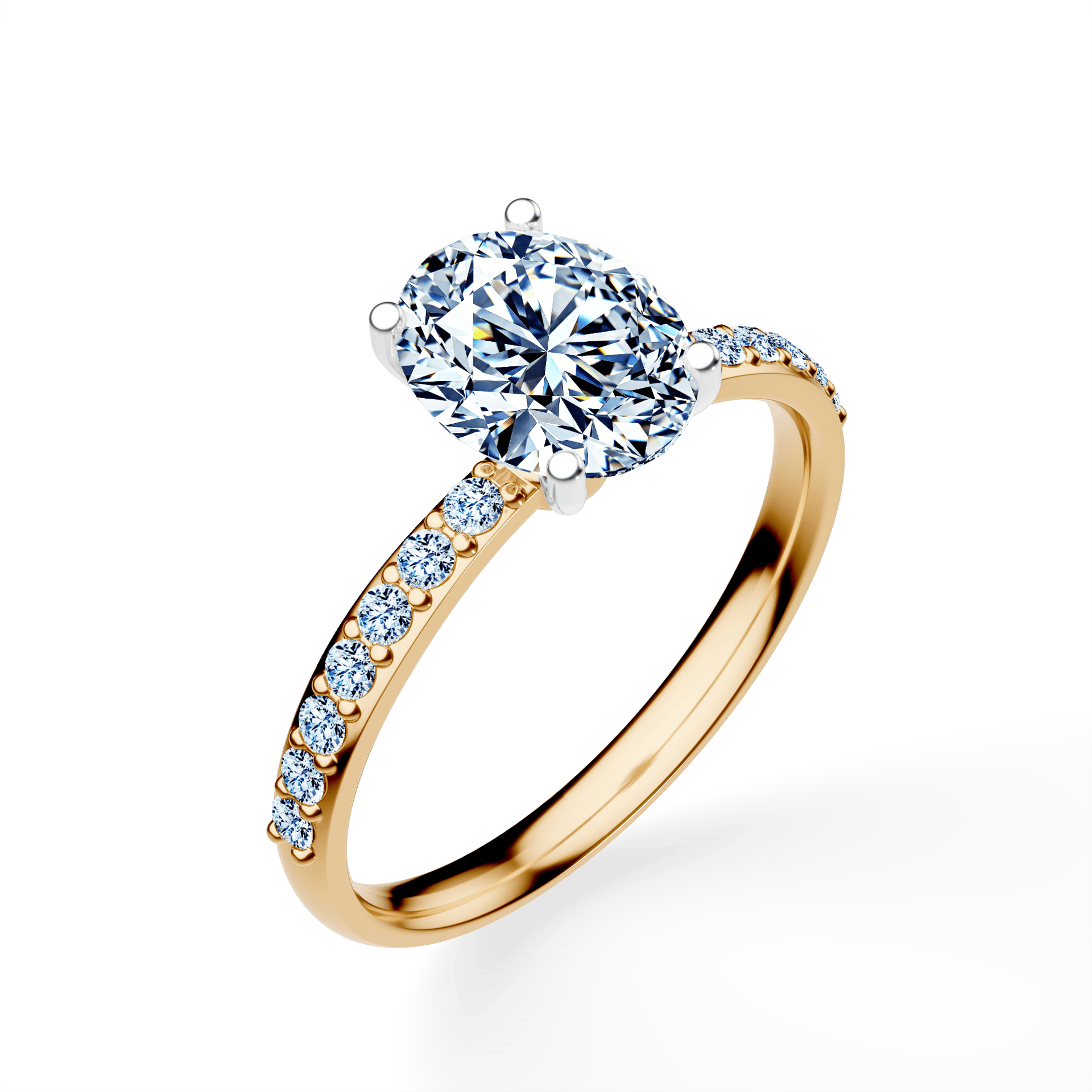 Pierścionek zaręczynowy My Milady z żółtego złota z diamentem laboratoryjnym 1,20ct