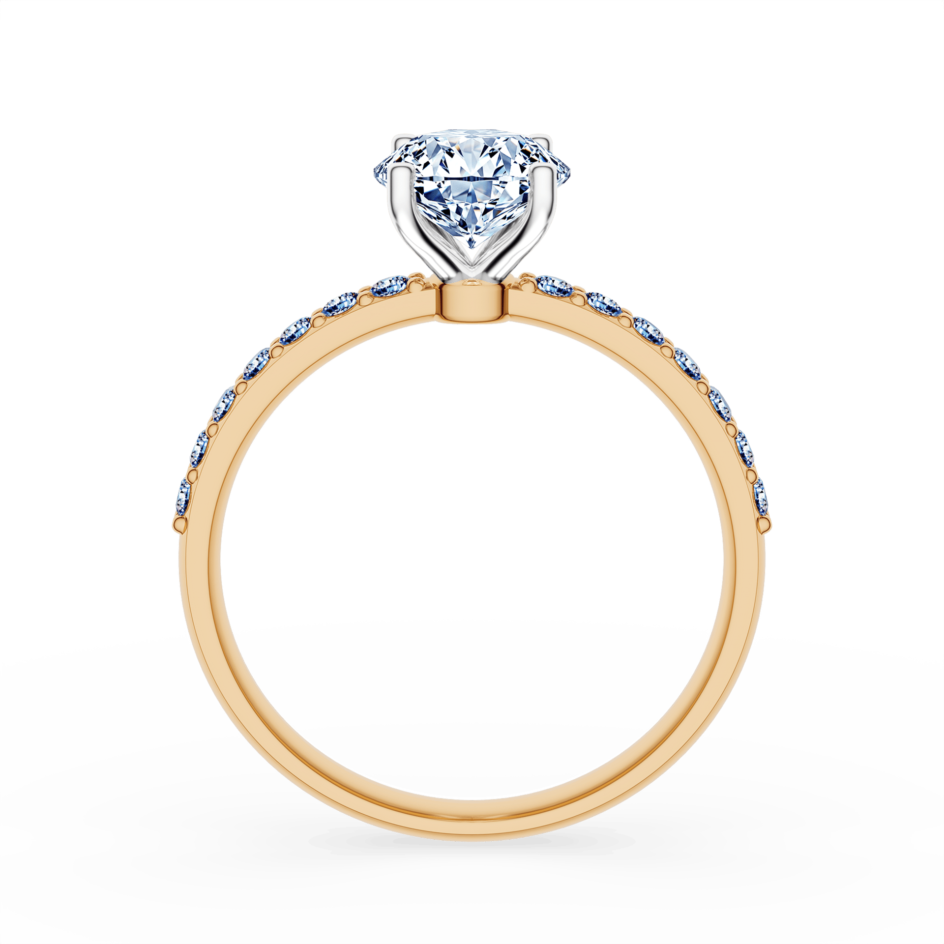 Pierścionek zaręczynowy My Milady z żółtego złota z diamentem laboratoryjnym 1,20ct