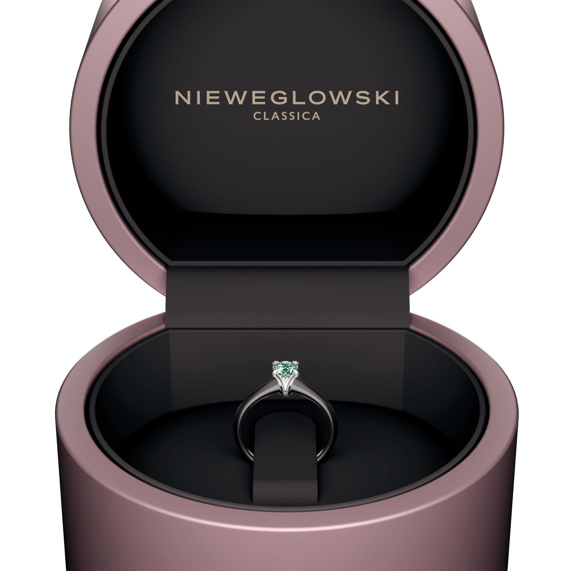 Pierscionek zareczynowy my angel czarne zloto diament lab zielony ciemny 0 50ct 5