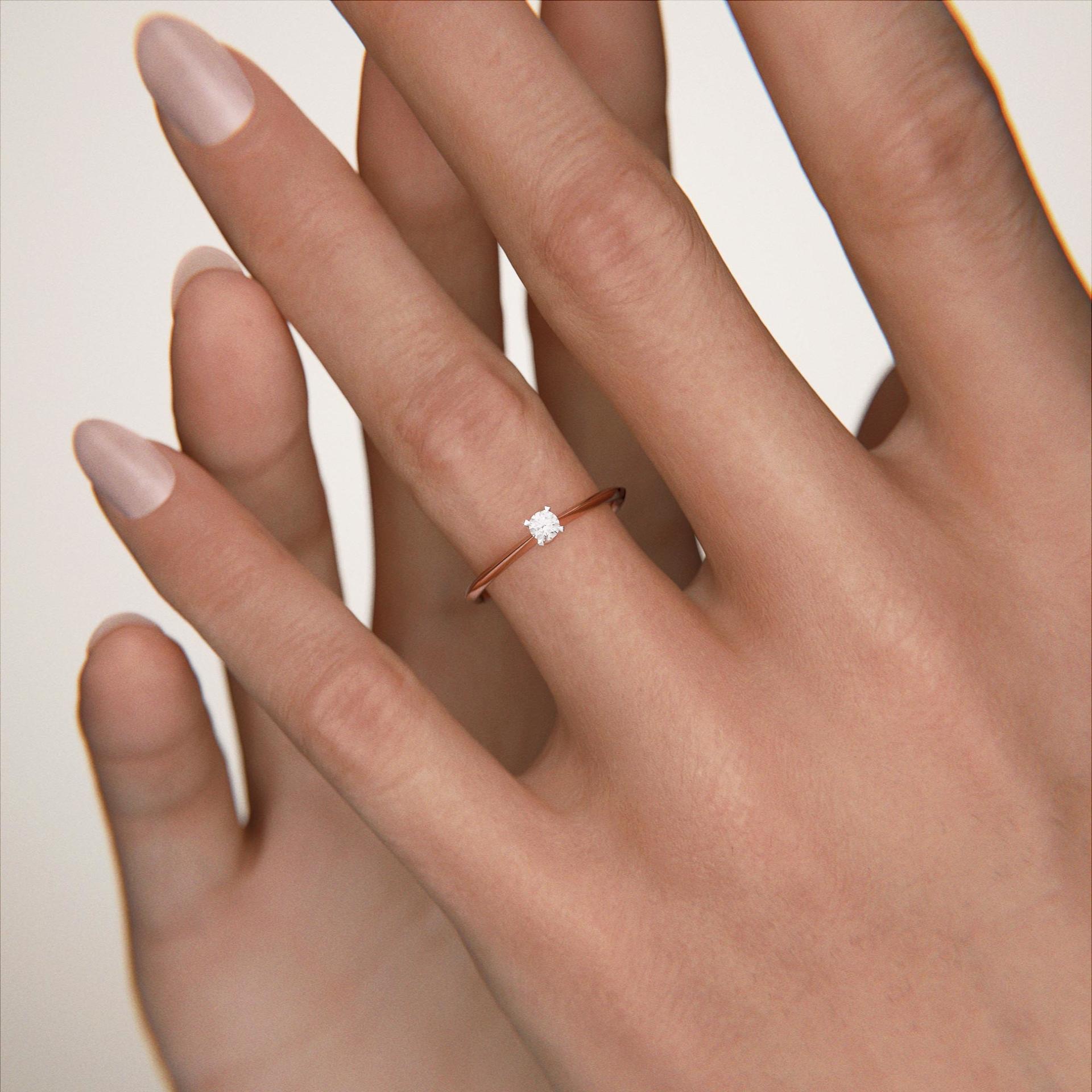 Pierscionek zareczynowy my angel rozowe zloto diament lab 0 10ct 8