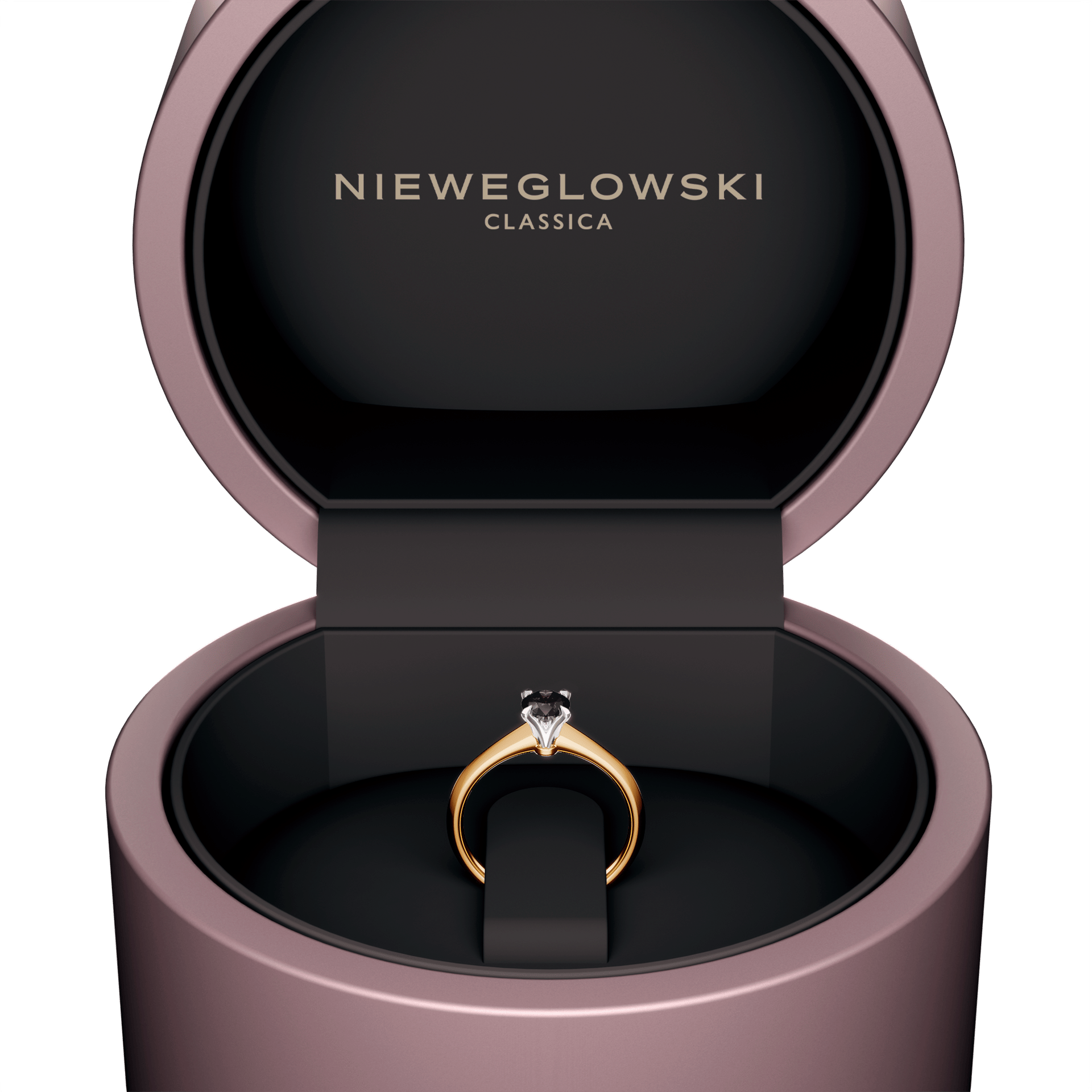 Pierscionek zareczynowy my angel zolte zloto diament lab czarny 0 50ct 5