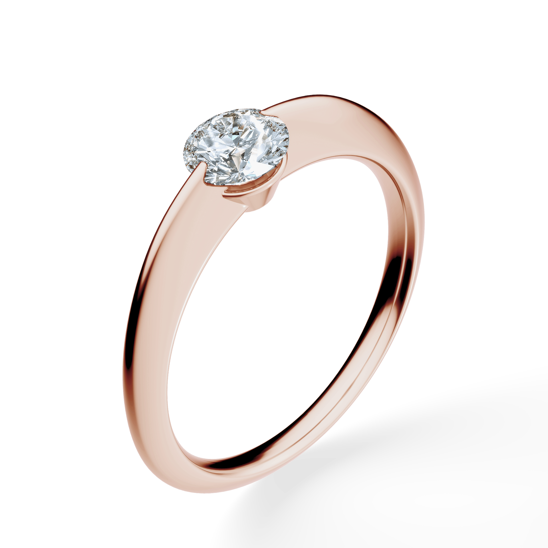 Pierścionek zaręczynowy My Baby z różowego złota z diamentem naturalnym 0,50ct