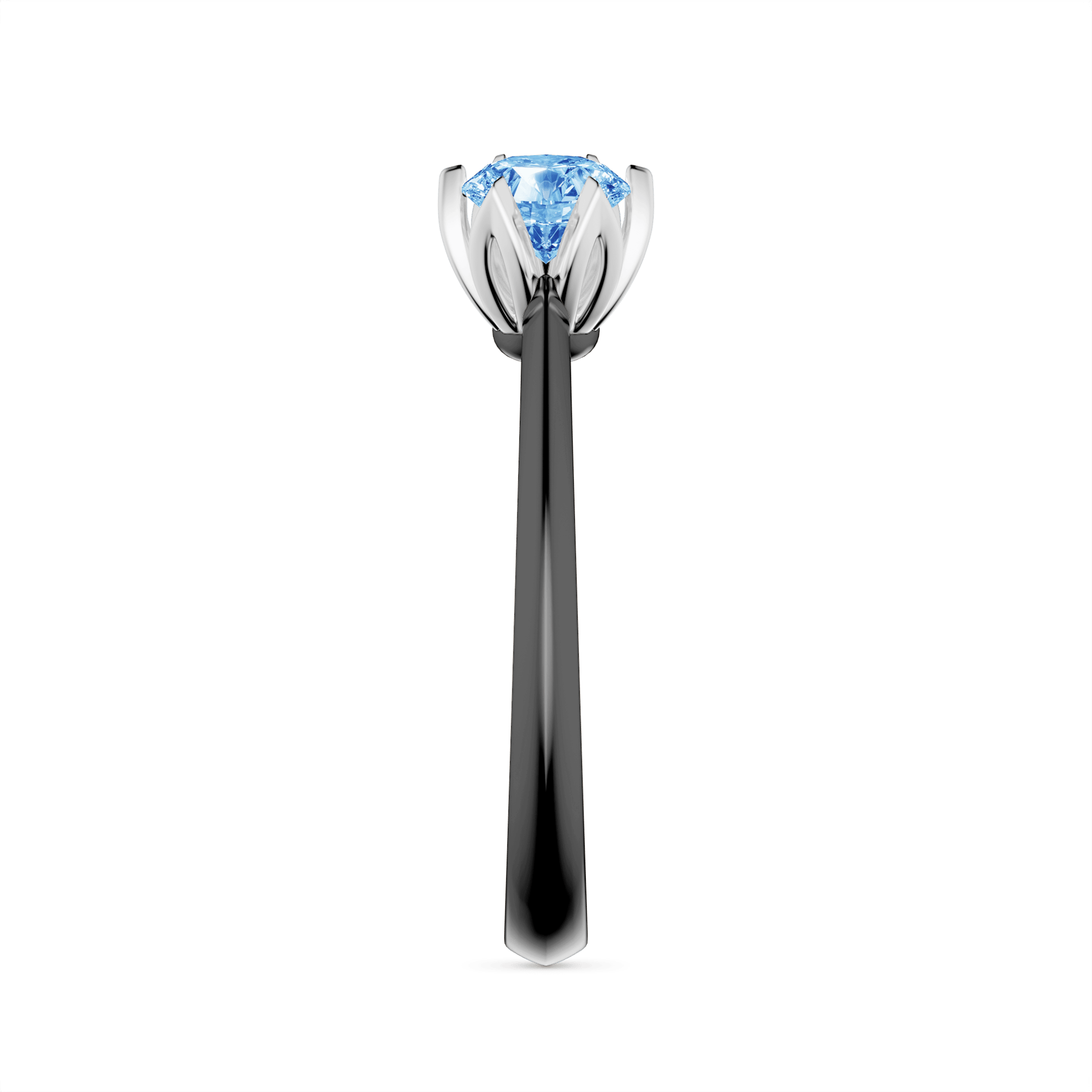 Pierscionek zareczynowy my daisy czarne zloto diament lab niebieski 0 50ct 4