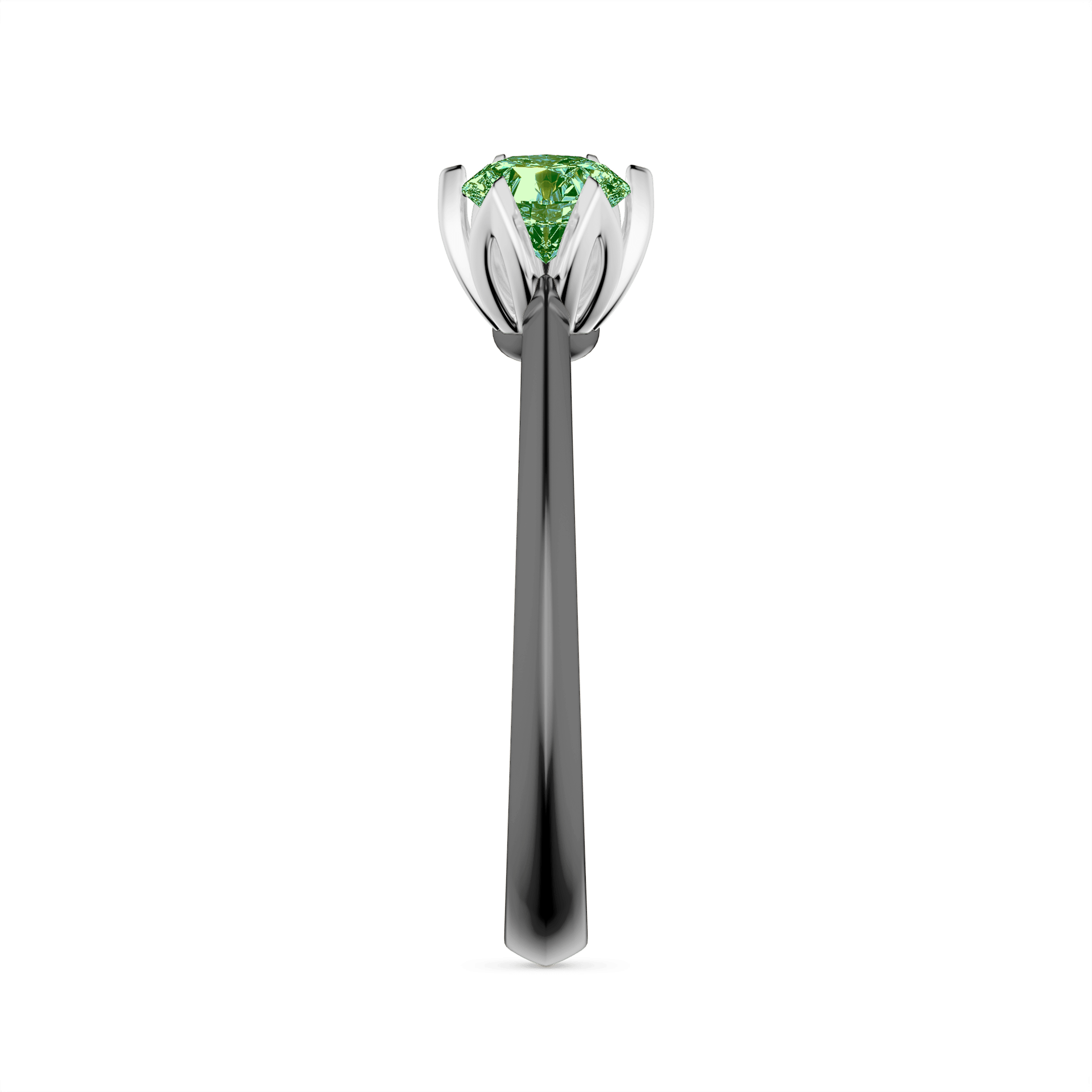 Pierscionek zareczynowy my daisy czarne zloto diament lab zielony ciemny 0 50ct 4