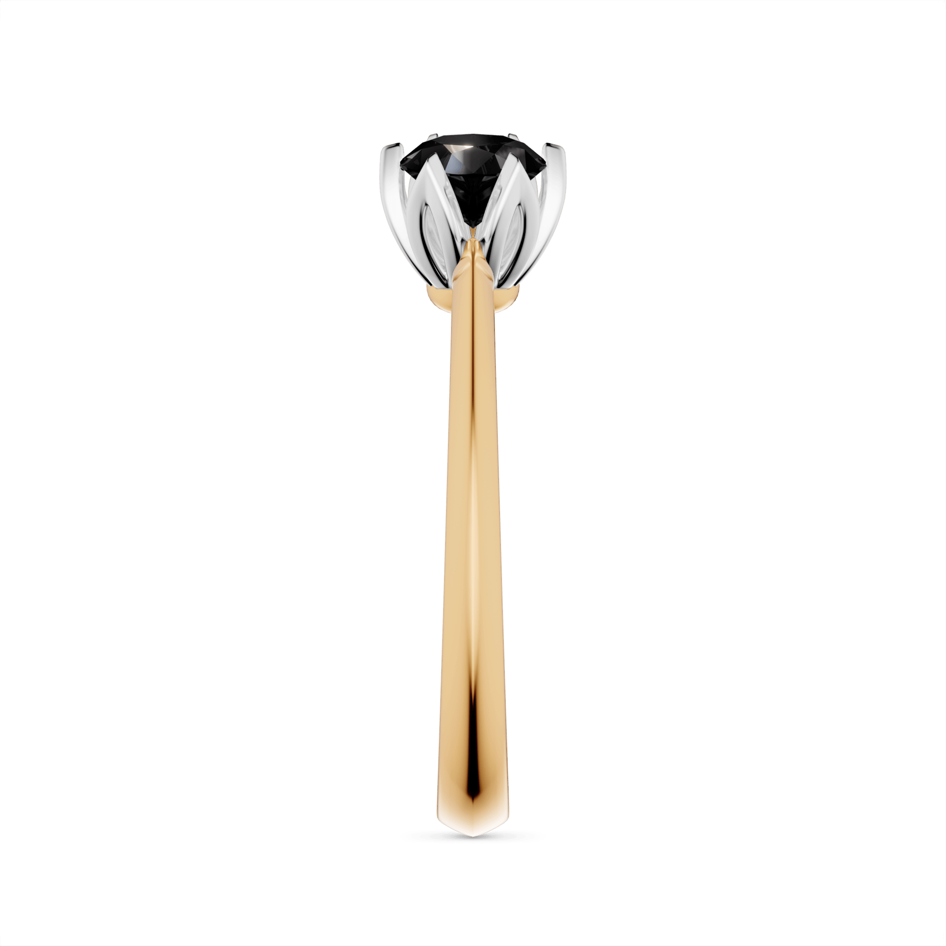 Pierscionek zareczynowy my daisy zolte zloto diament lab czarny 0 50ct 4