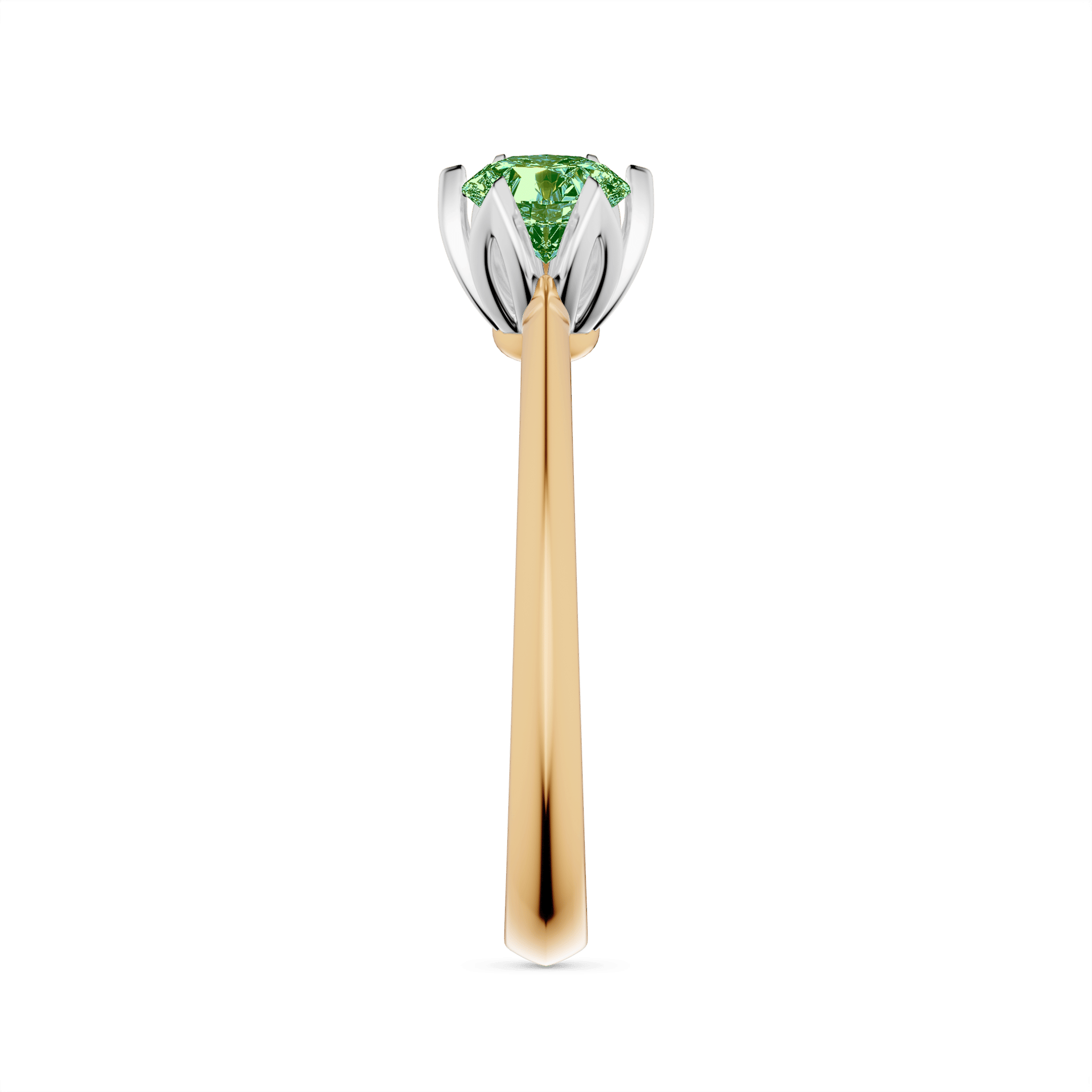 Pierscionek zareczynowy my daisy zolte zloto diament lab zielony ciemny 0 50ct 4