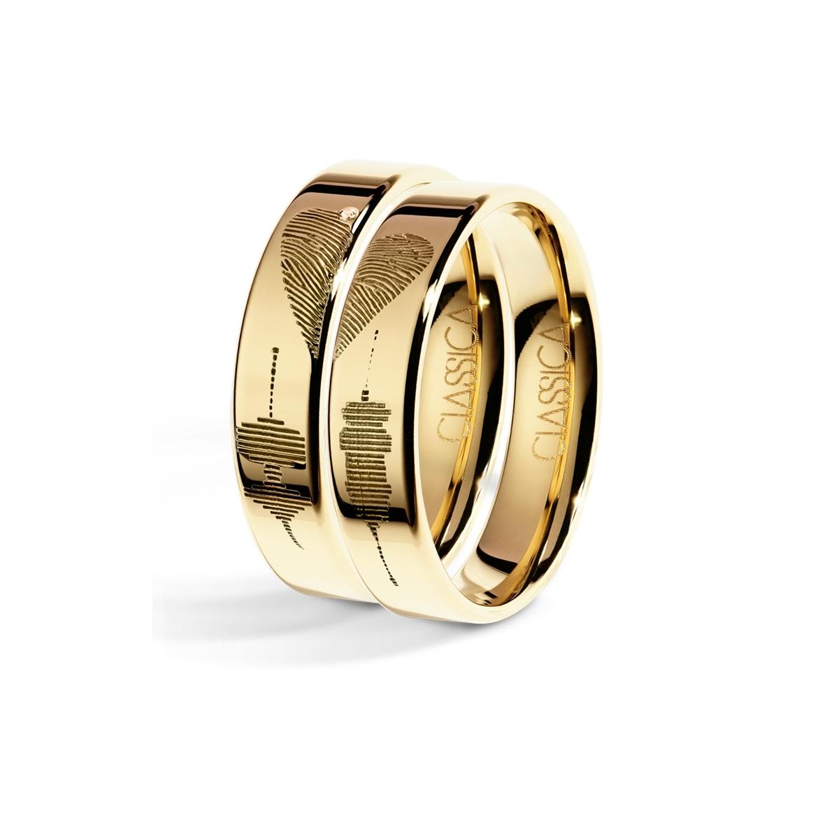 Obraczki slubne z odciskiem palca