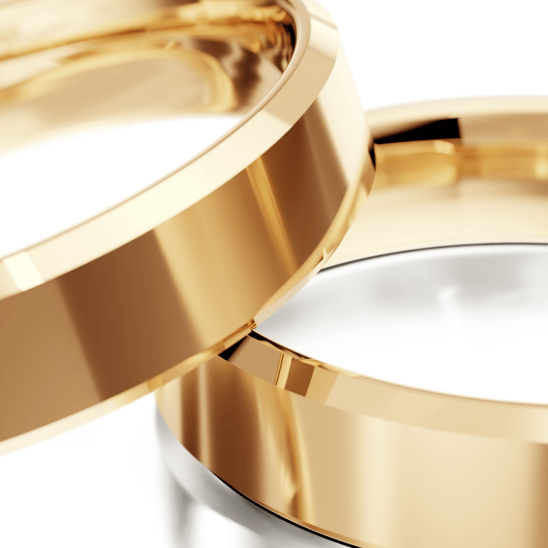 obraczka slubna fazowana blysk zolte zloto 4 mm 1mm 6 yellow