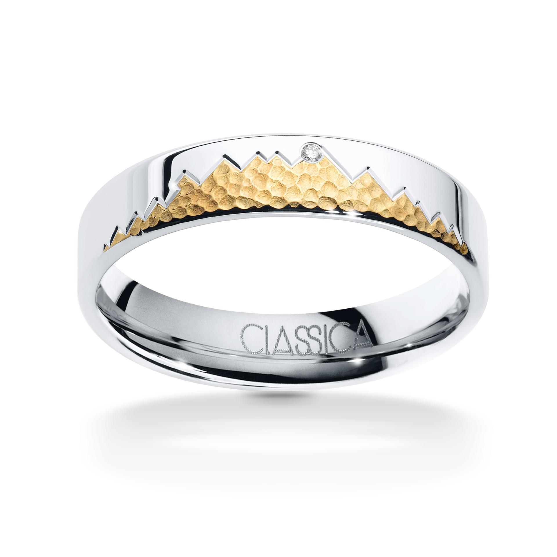 obrączka ślubna białe złoto góry