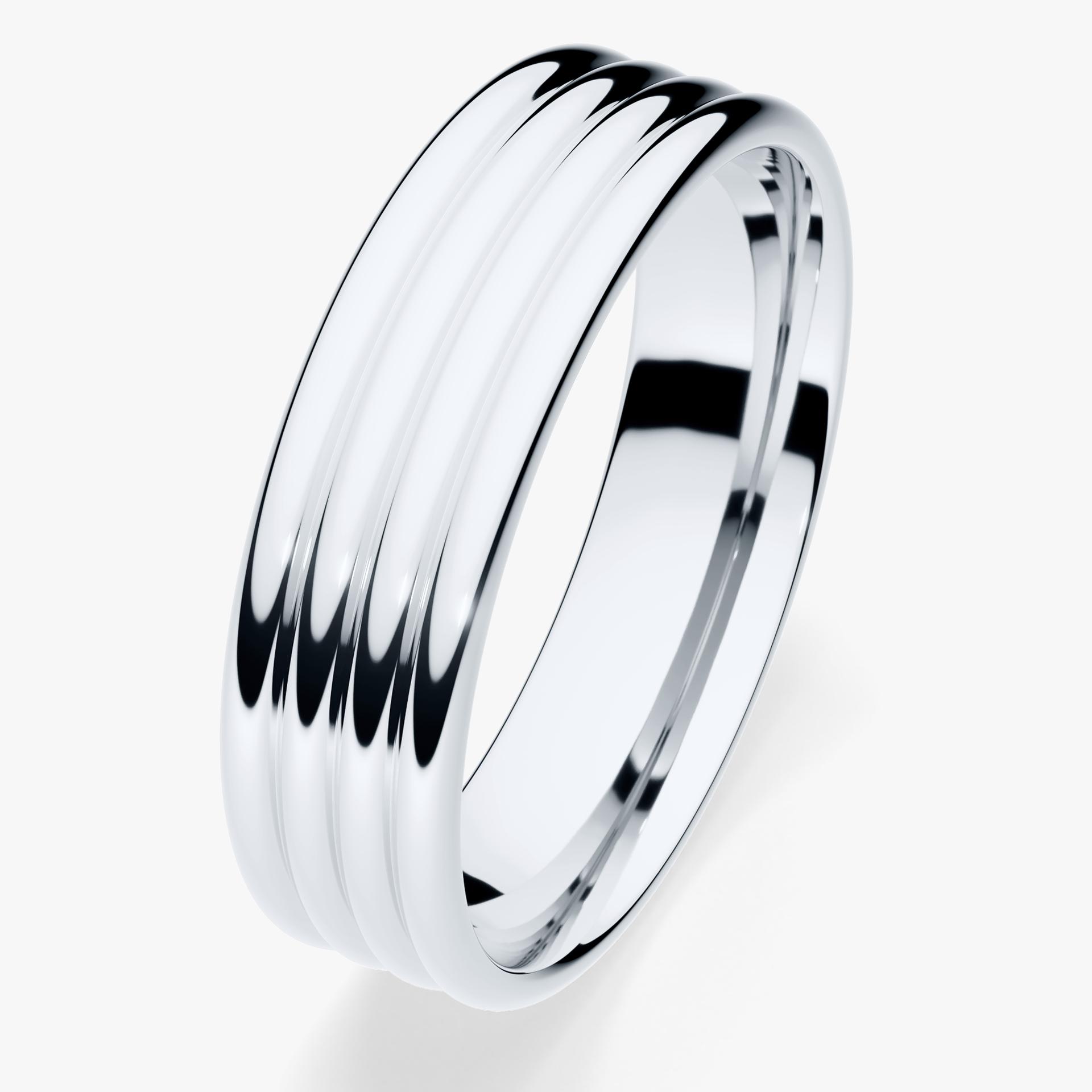 Obraczki slubne modern four 5 mm z bialego zlota 03