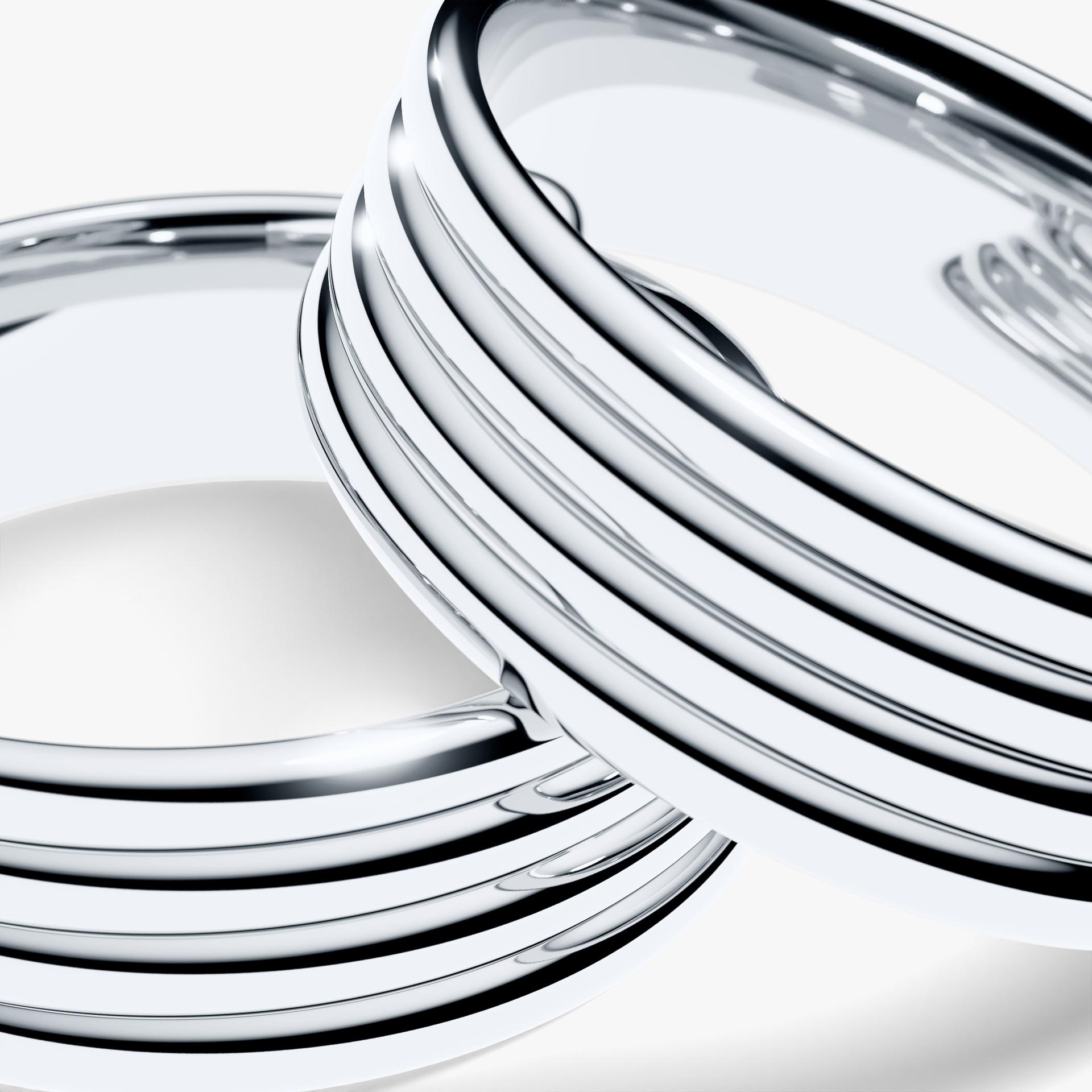 Obraczki slubne modern four 6 mm z bialego zlota 02