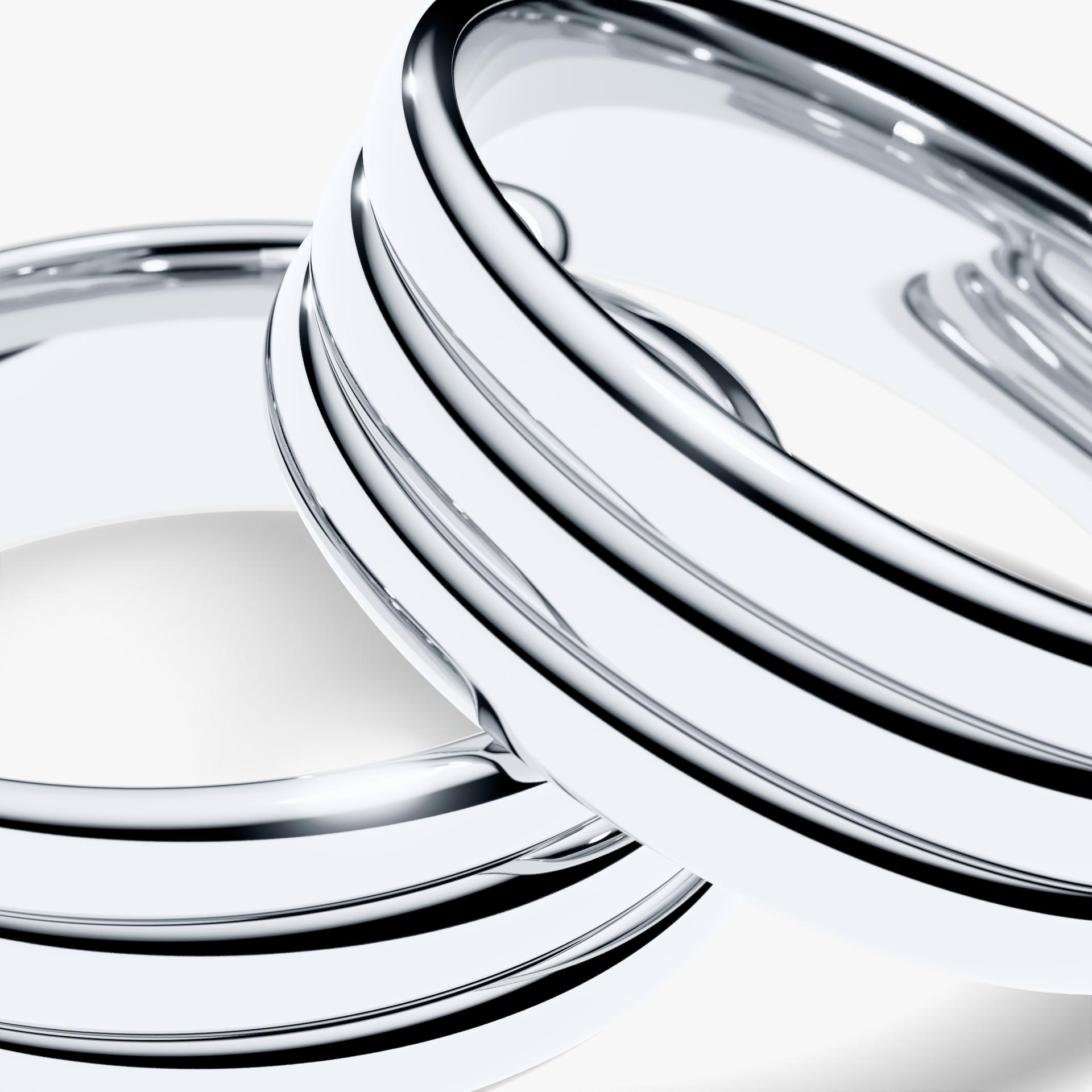 Obraczki slubne modern three 6 mm z bialego zlota 02