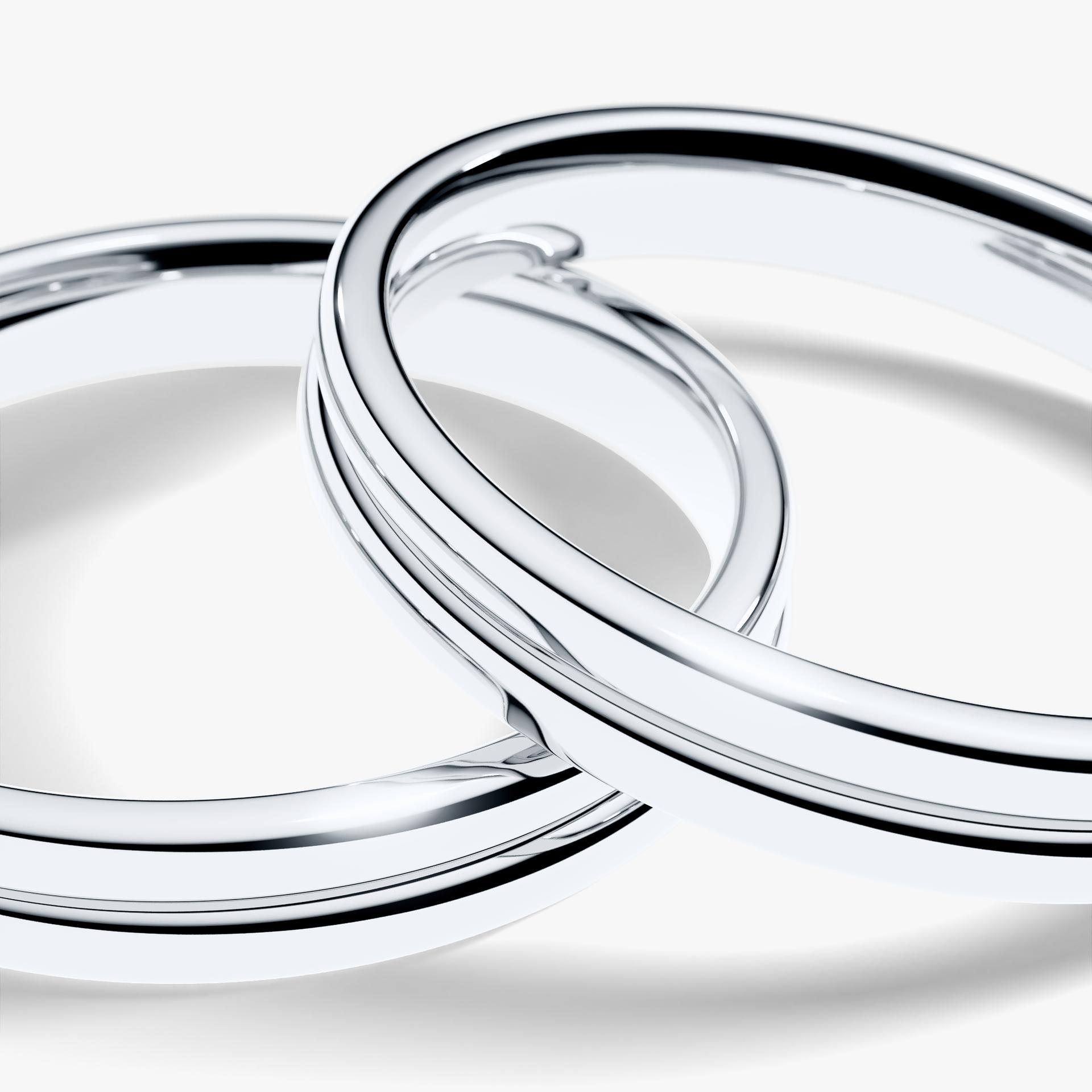 Obraczki slubne modern two 3 mm z bialego zlota 02