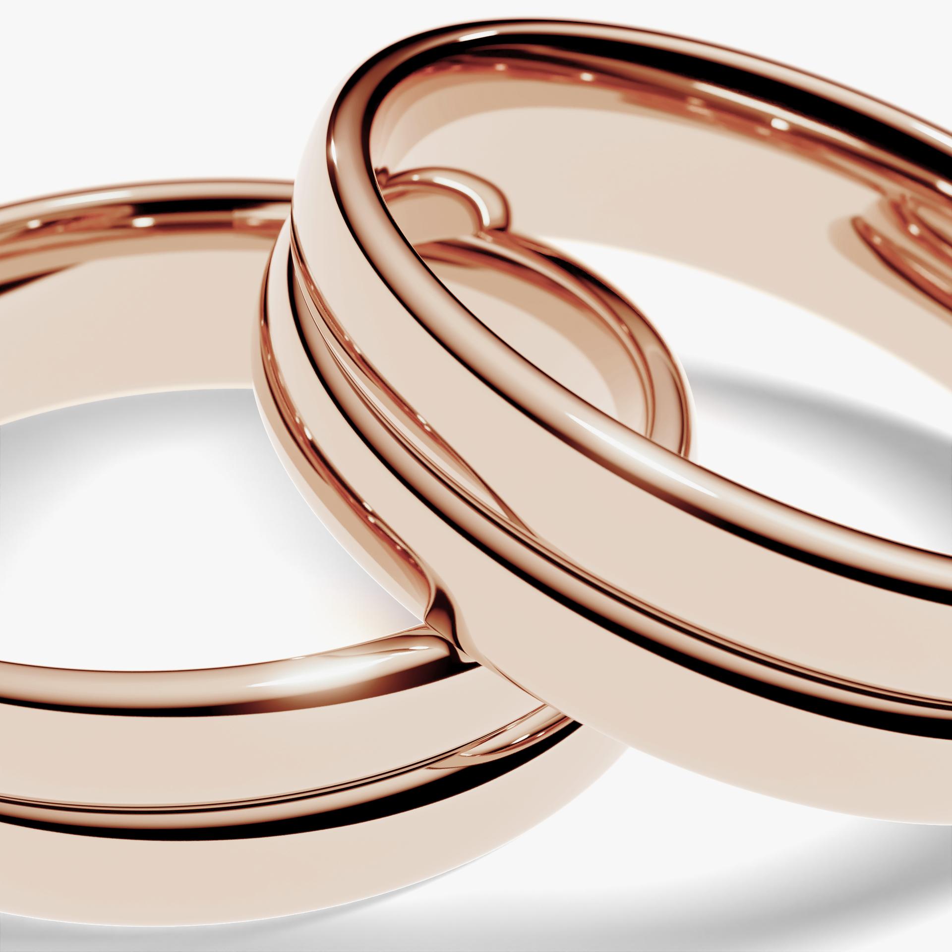 Obraczki slubne modern two 5 mm z rozowego zlota 02