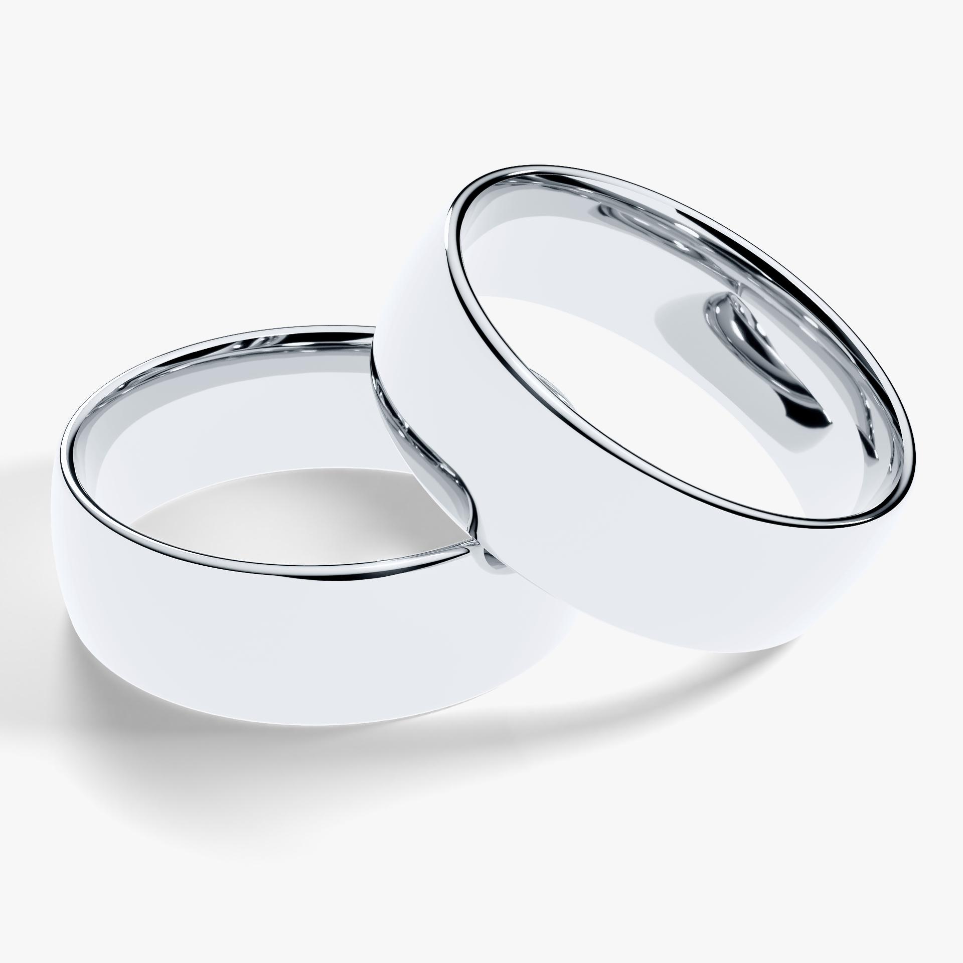 Obrączki ślubne Regular z białego złota 6mm