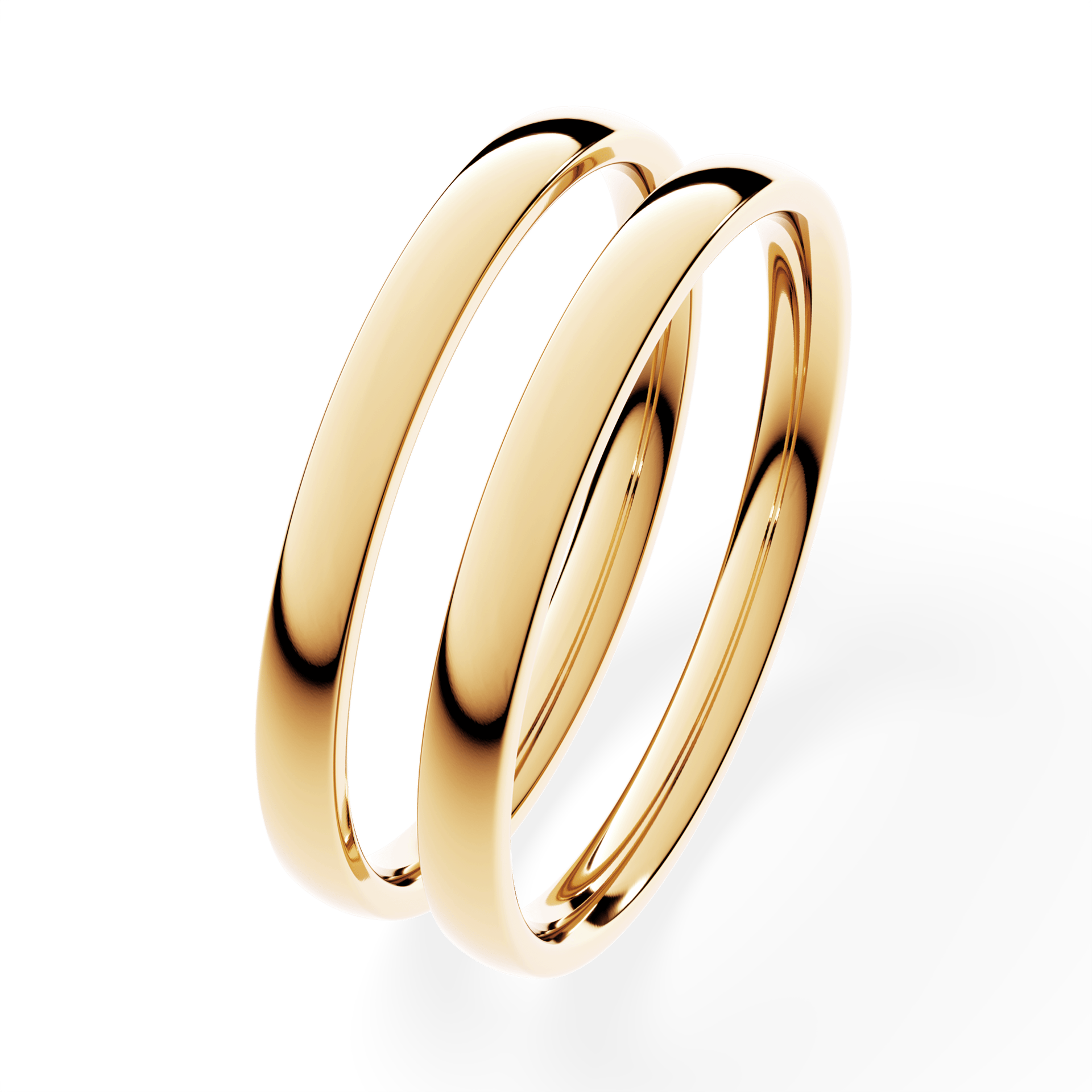 Obrączki ślubne Fit z żółtego złota 2mm