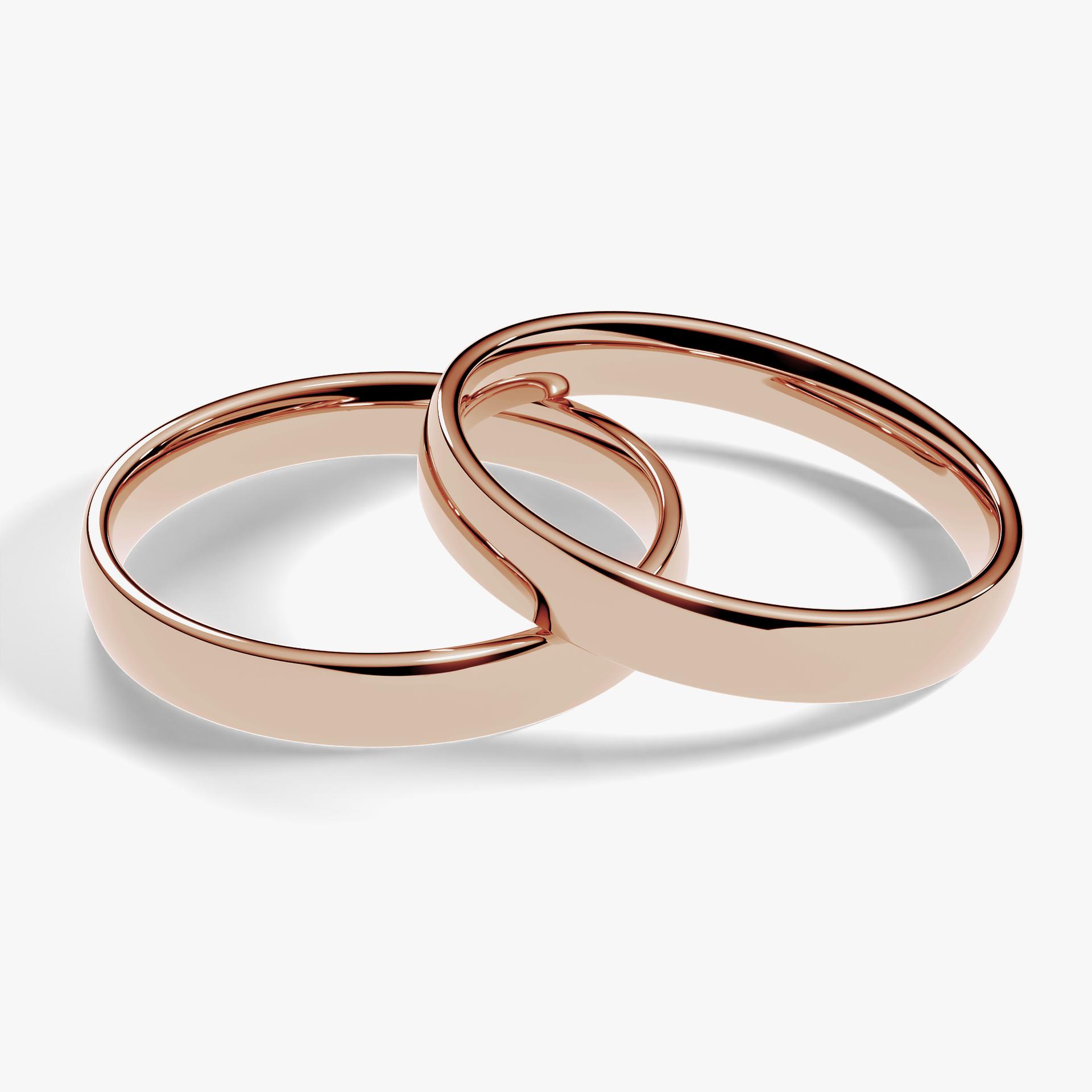 Obraczki slubne polokrogla fit 3 mm z rozowego zlota 01
