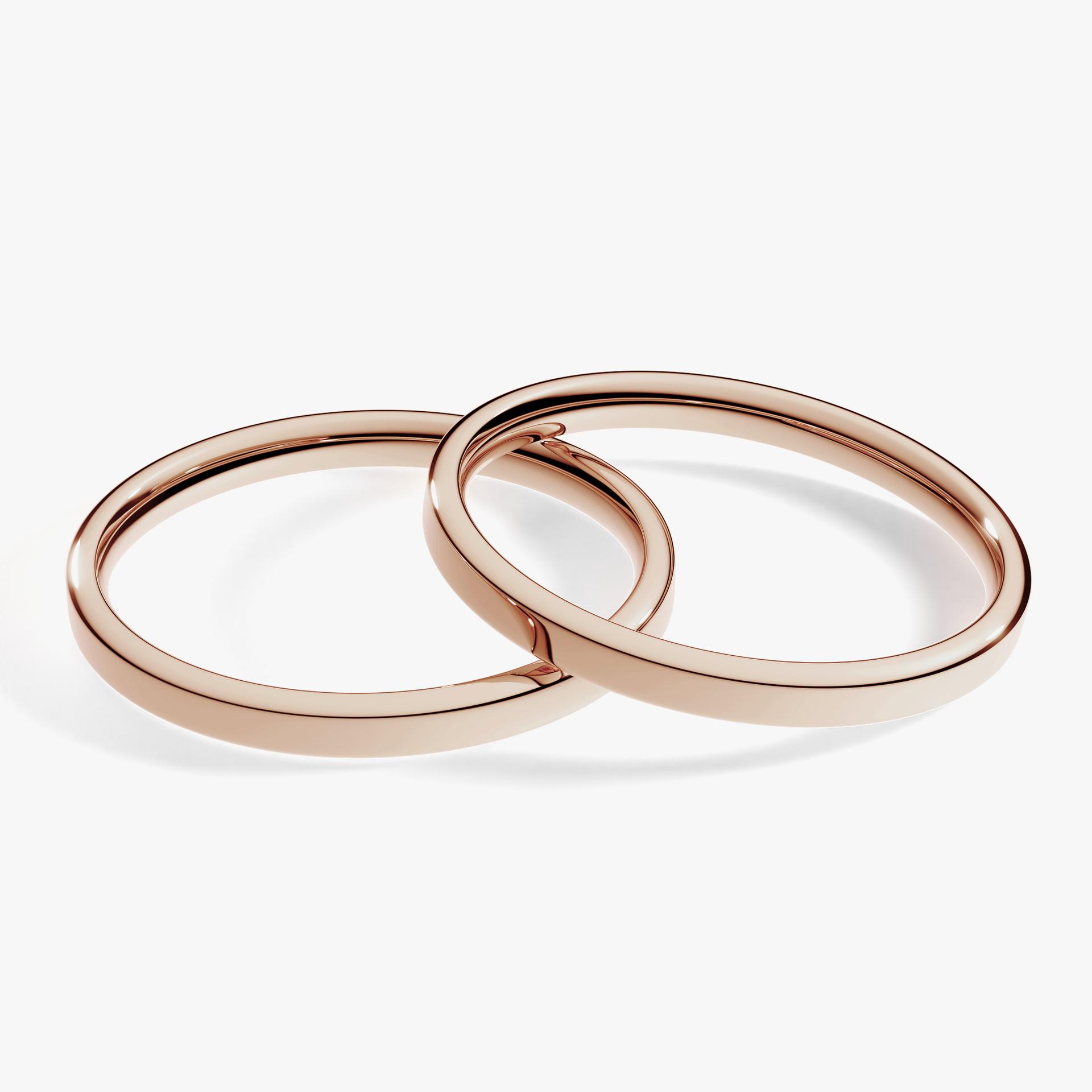 Obraczki slubne polokragle urban 2 mm z rozowego zlota 01