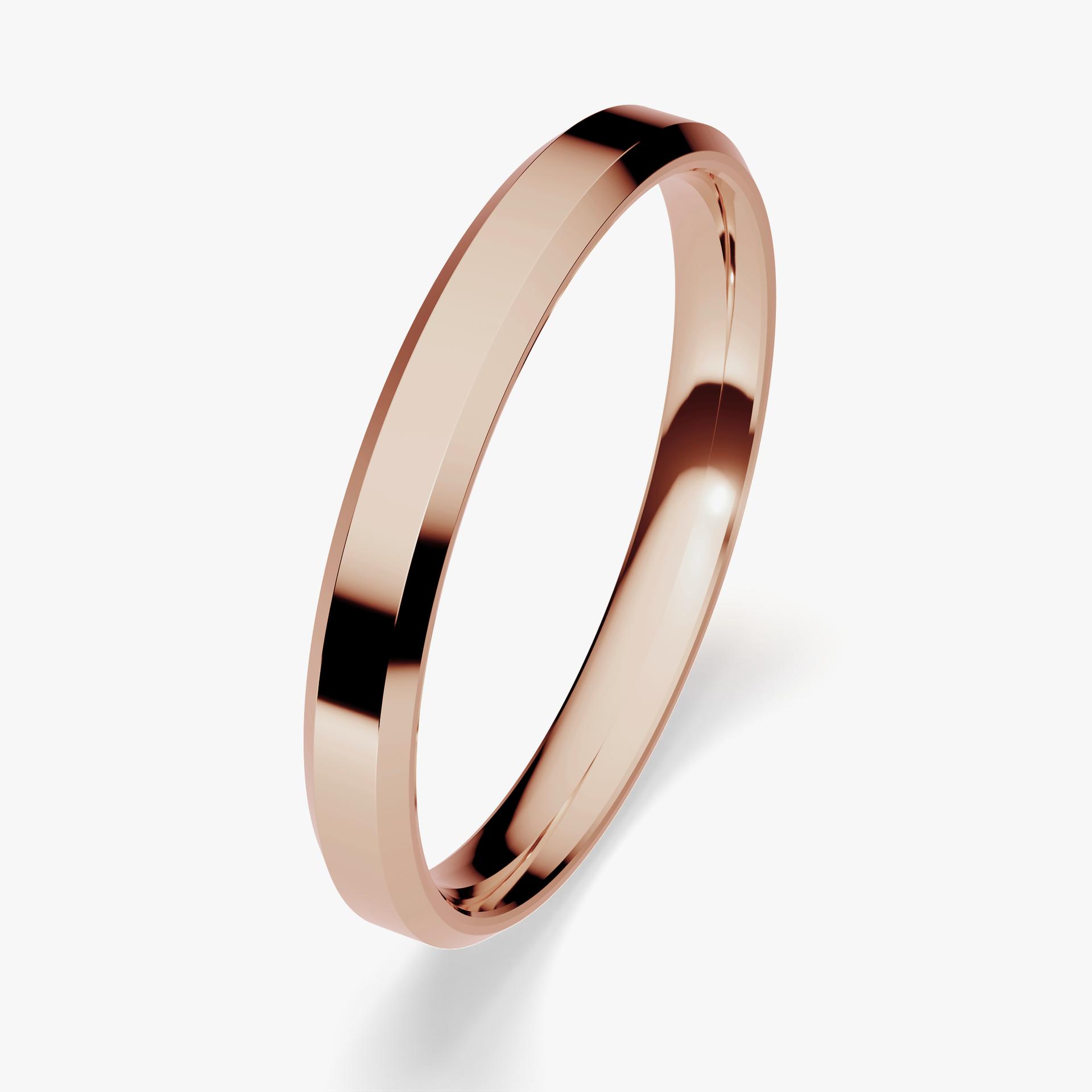 Obraczki slubne fazowana 2 5 mm z rozowego zlota 03