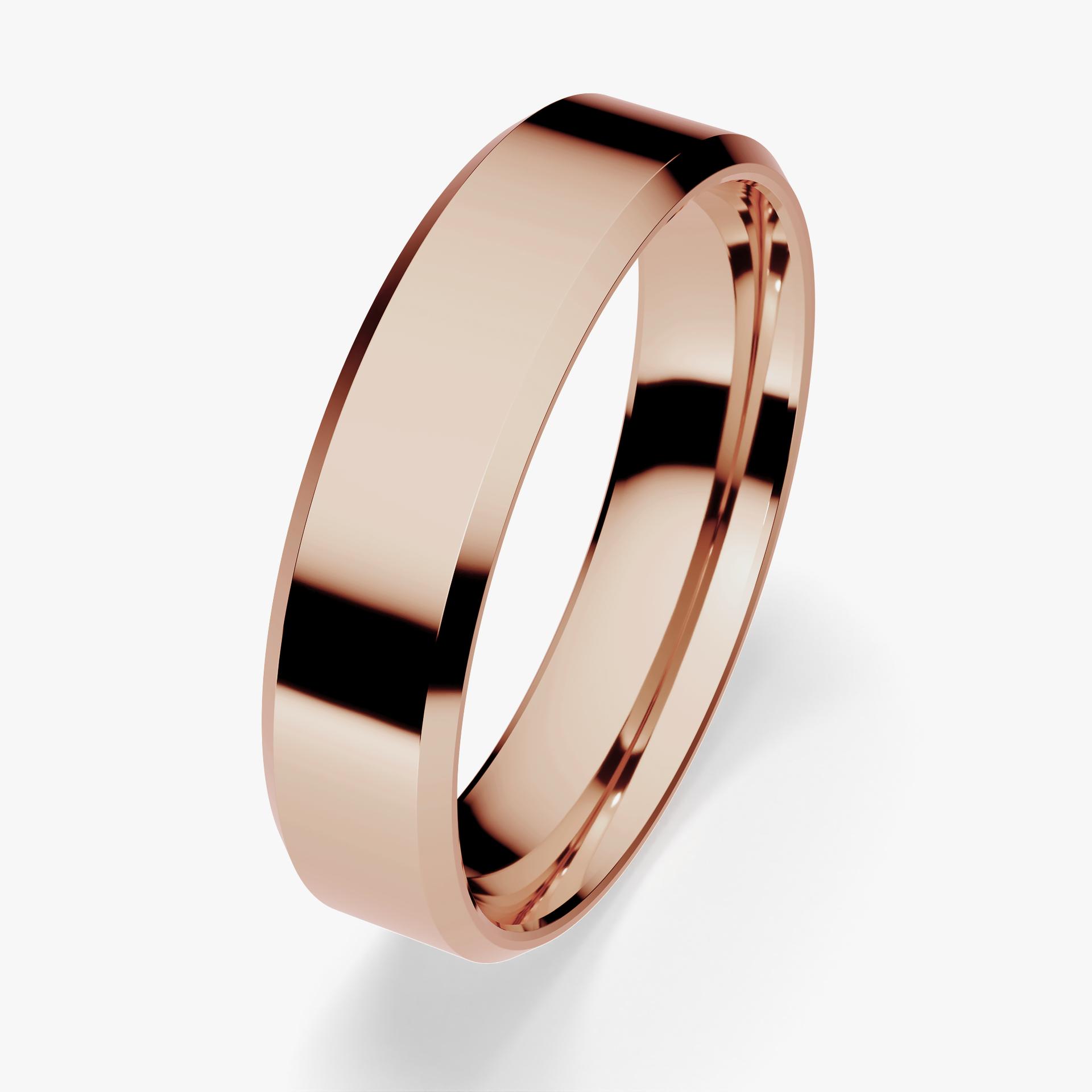 Obraczki slubne fazowana 4 5 mm z rozowego zlota 03