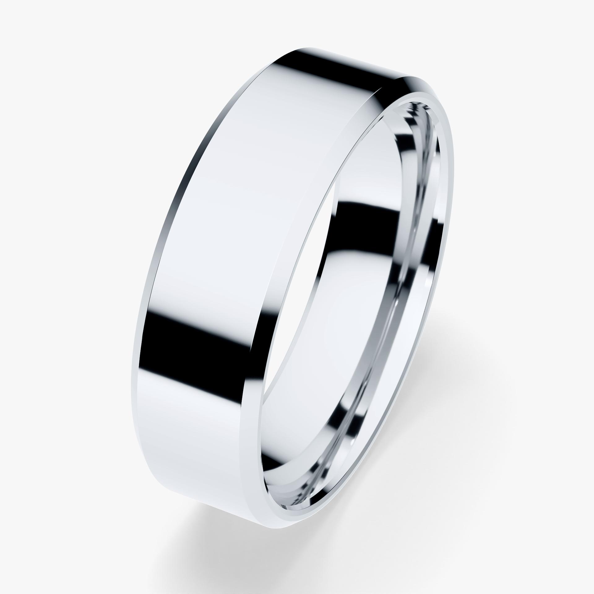 Obraczki slubne fazowana 5 5 mm z bialego zlota 03