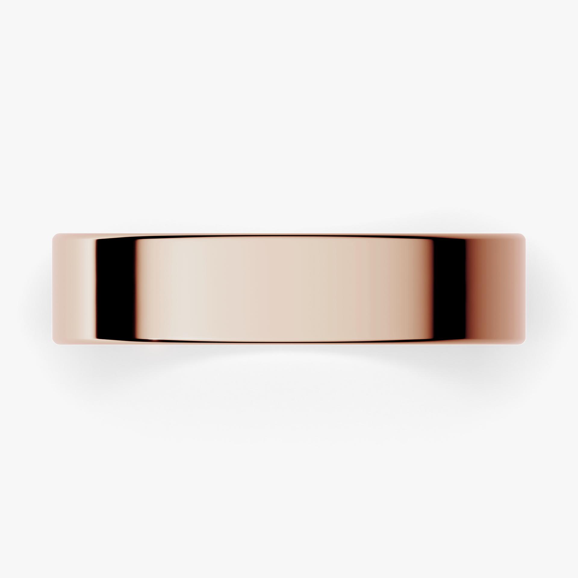 Obraczki slubne plaska 4 5 mm z rozowego zlota 04