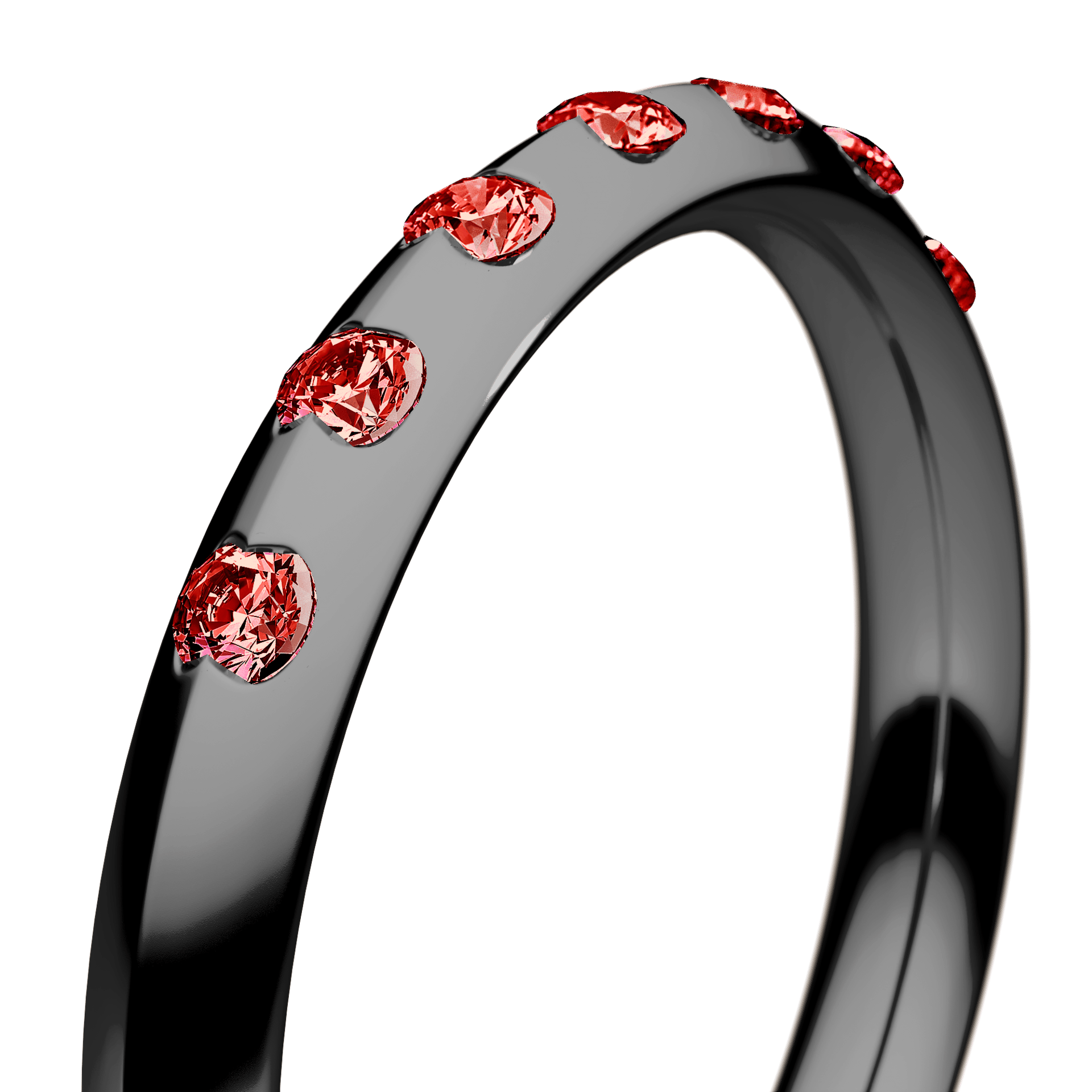 Dostawka Baby z czarnego złota z czerwonym diamentem 0,16ct
