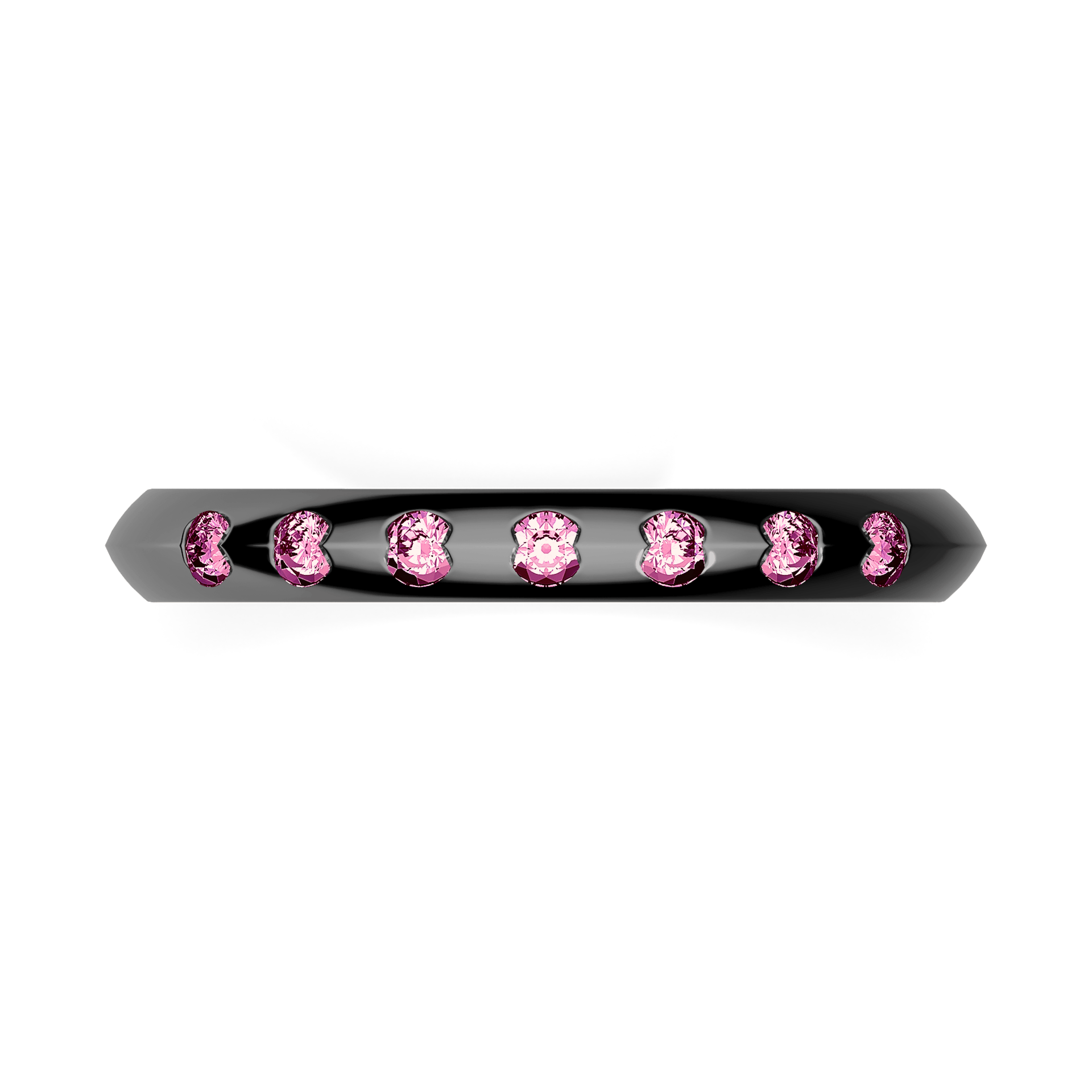 Dostawka Baby z czarnego złota z różowym diamentem 0,16ct