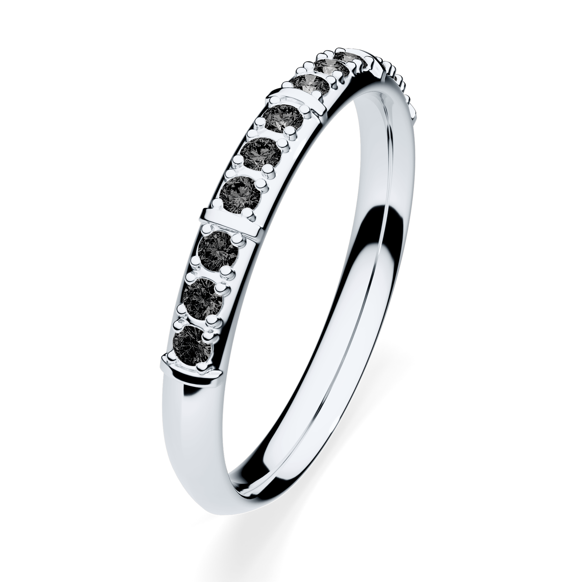 Dostawka Beauty z białego złota z czarnym diamentem 0,18ct