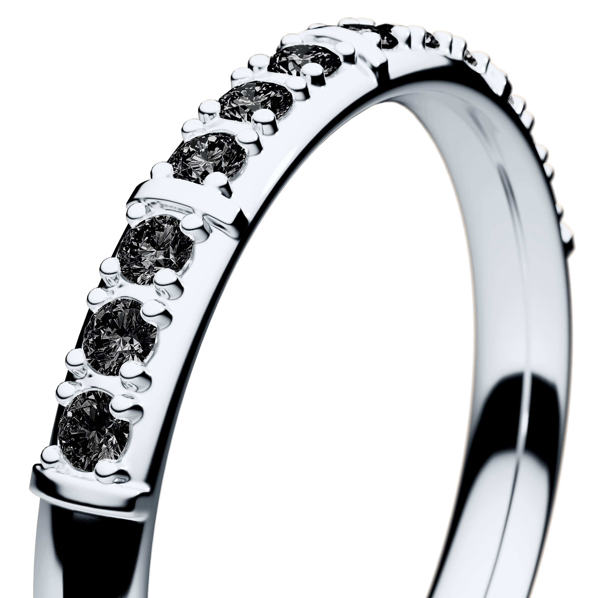 Dostawka Beauty z białego złota z czarnym diamentem 0,18ct