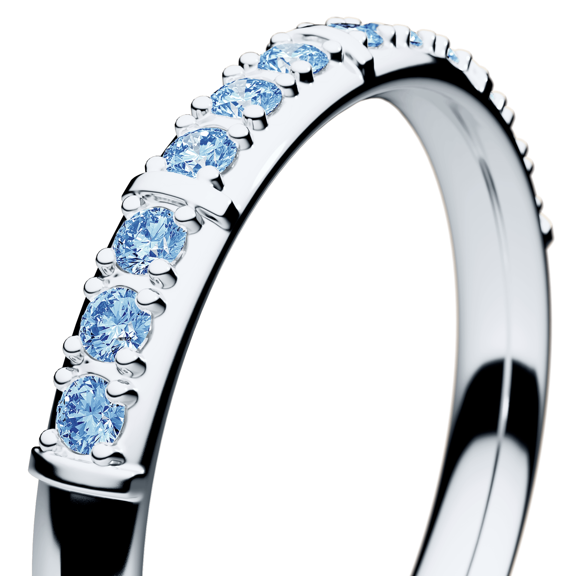 Dostawka Beauty z białego złota z niebieskim diamentem 0,18ct