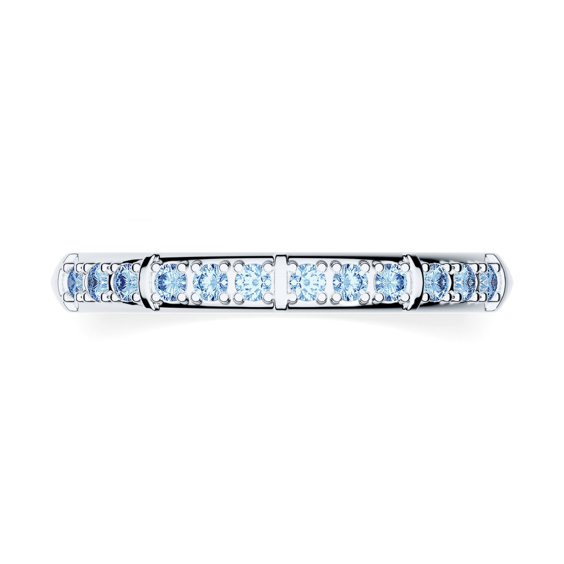 Dostawka Beauty z białego złota z niebieskim diamentem 0,18ct