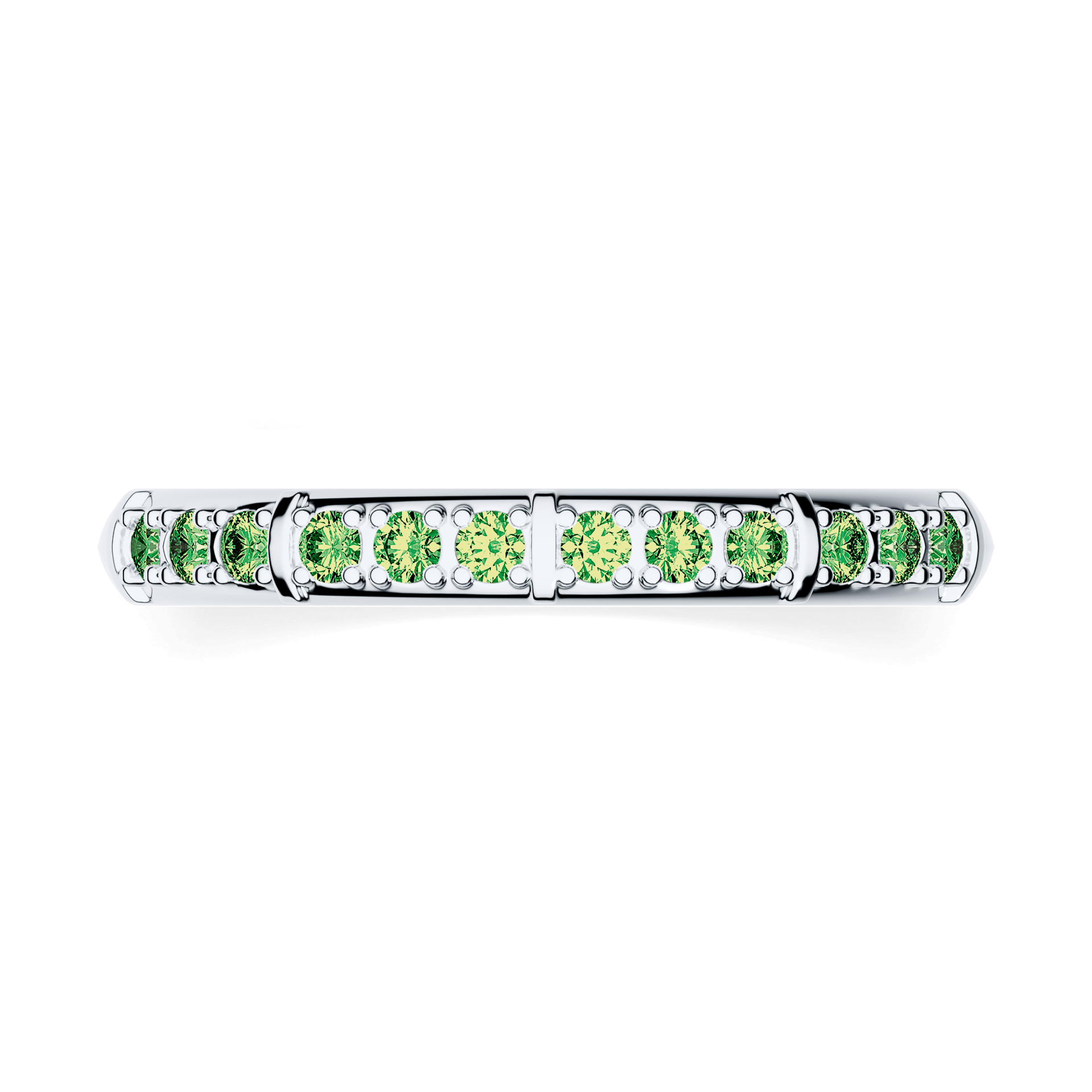 Dostawka Beauty z białego złota z ciemnym zielonym diamentem 0,18ct