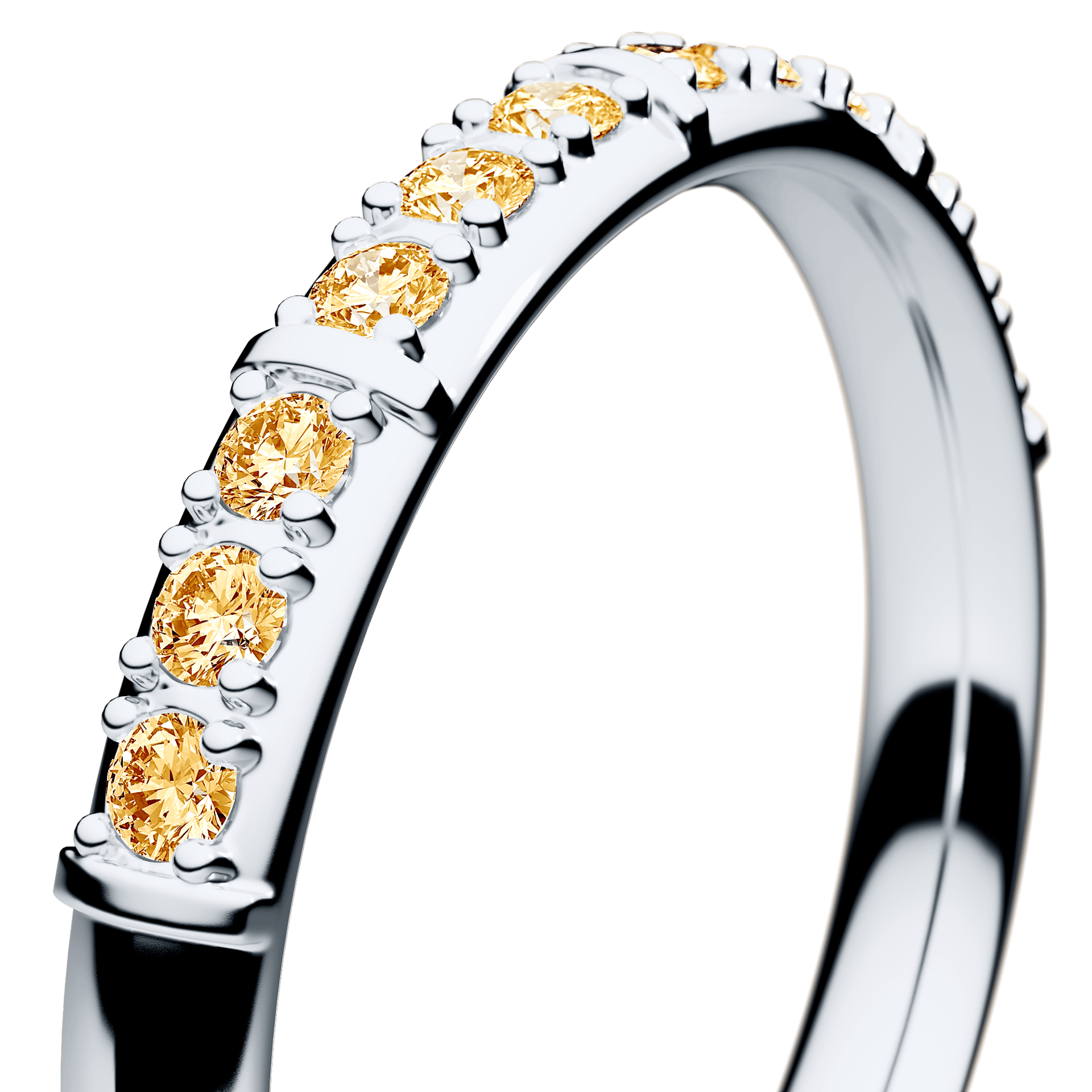 Dostawka Beauty z białego złota z żółtym diamentem 0,18ct