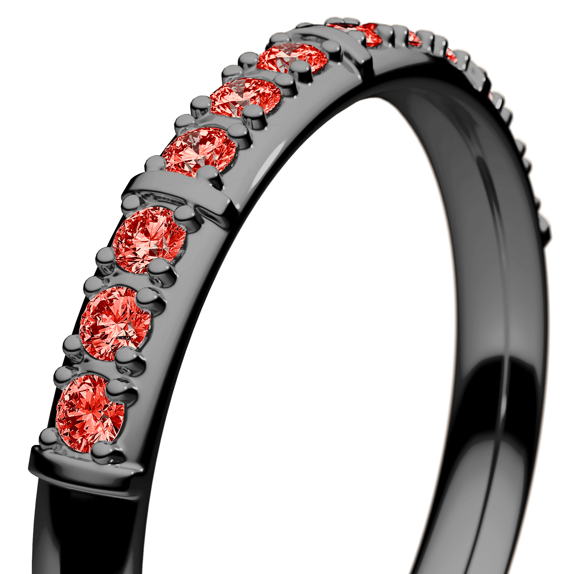 Dostawka Beauty z czarnego złota z czerwonym diamentem 0,18ct