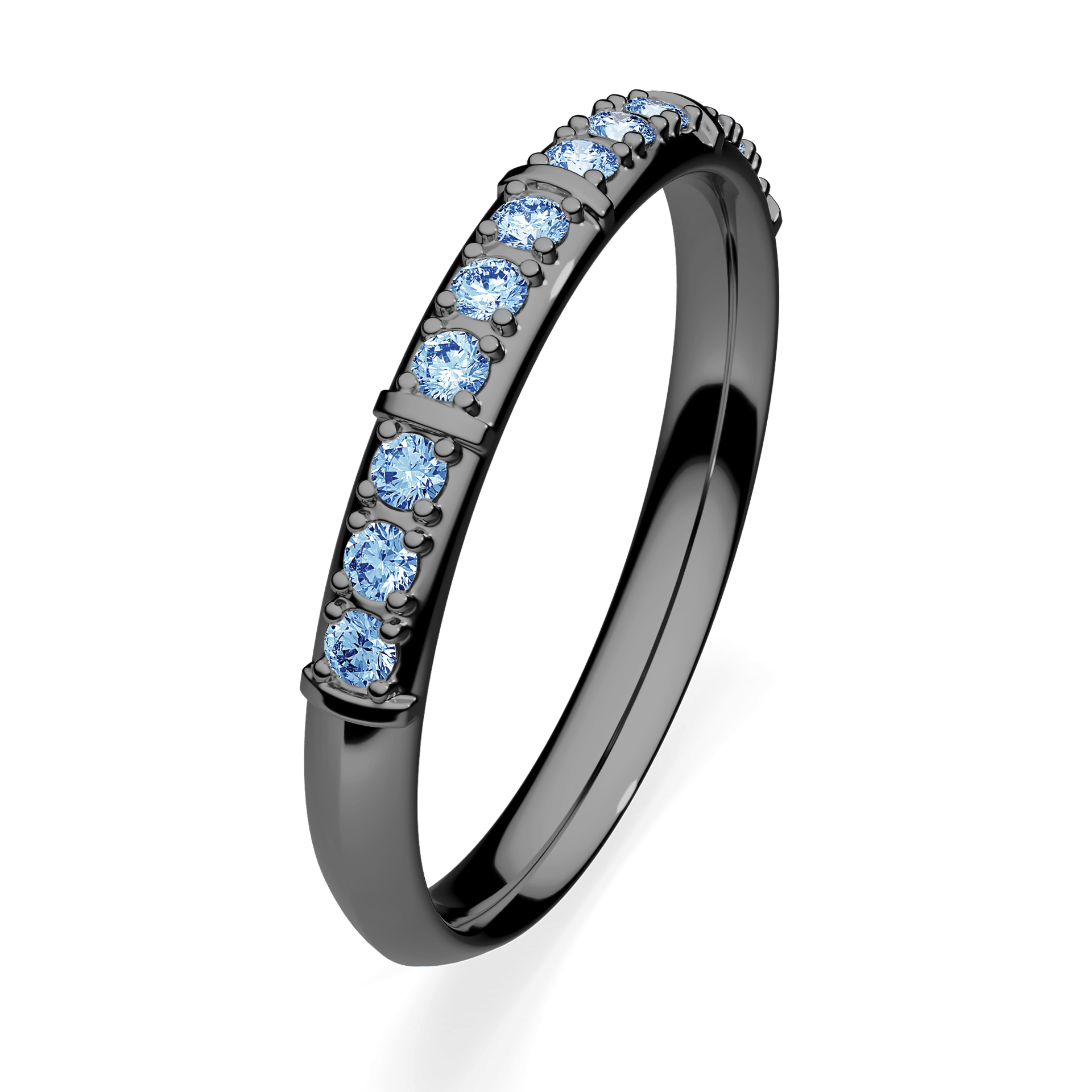 Dostawka Beauty z czarnego złota z niebieskim diamentem 0,18ct