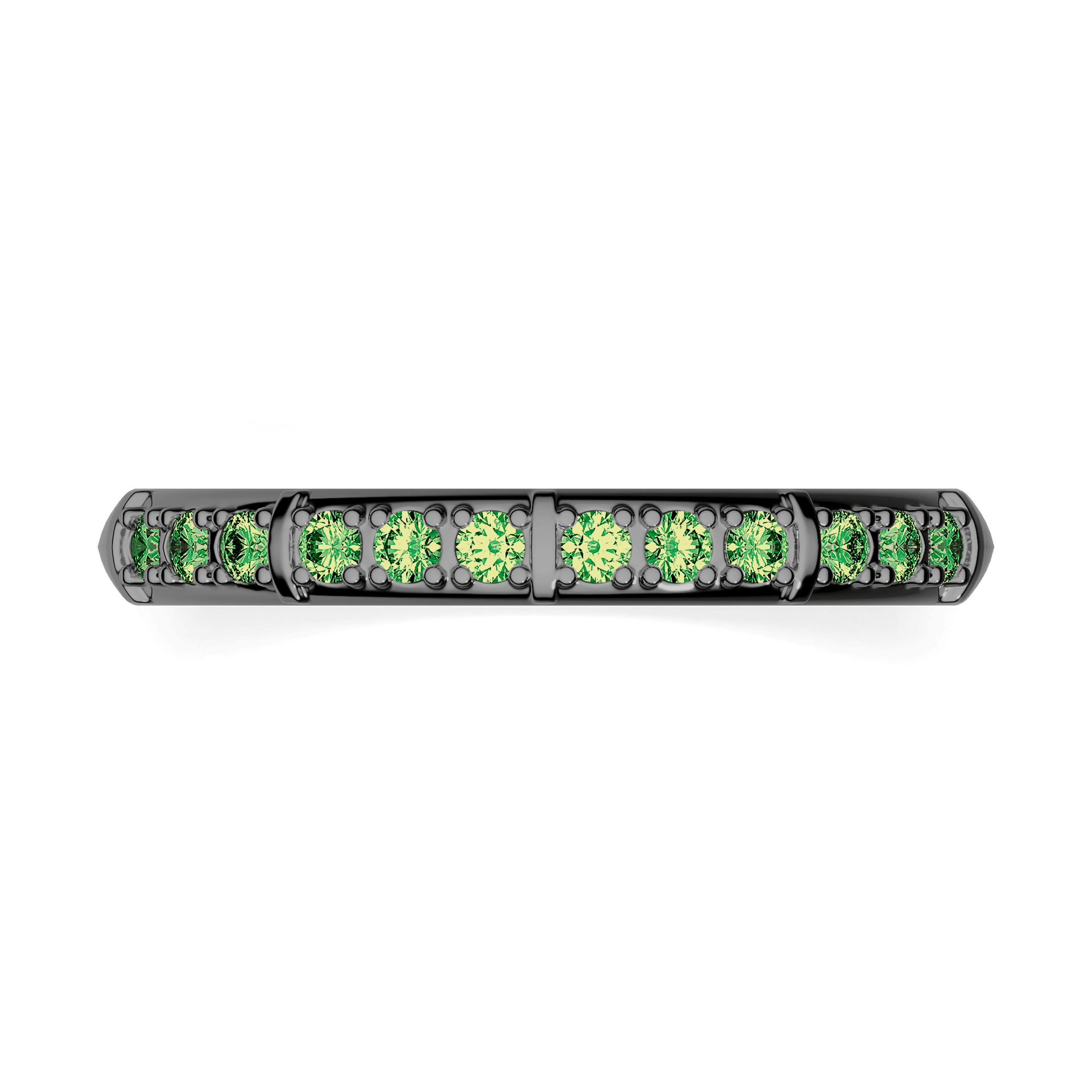 Dostawka Beauty z czarnego złota z ciemnym zielonym diamentem 0,18ct