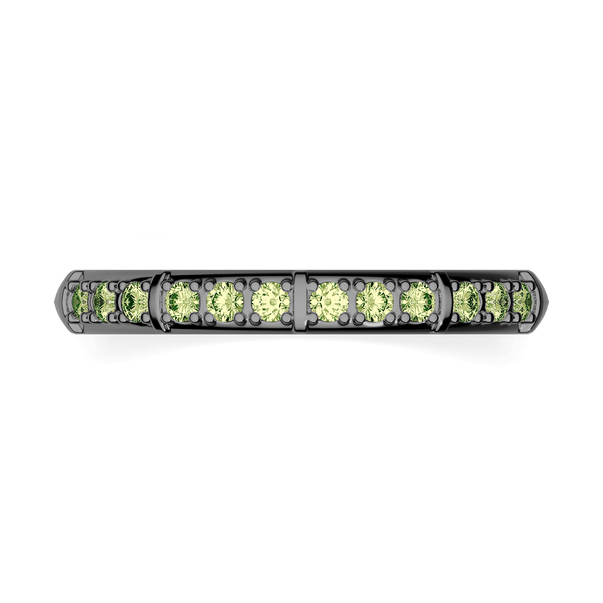 Dostawka Beauty z czarnego złota z jasnym zielonym diamentem 0,18ct