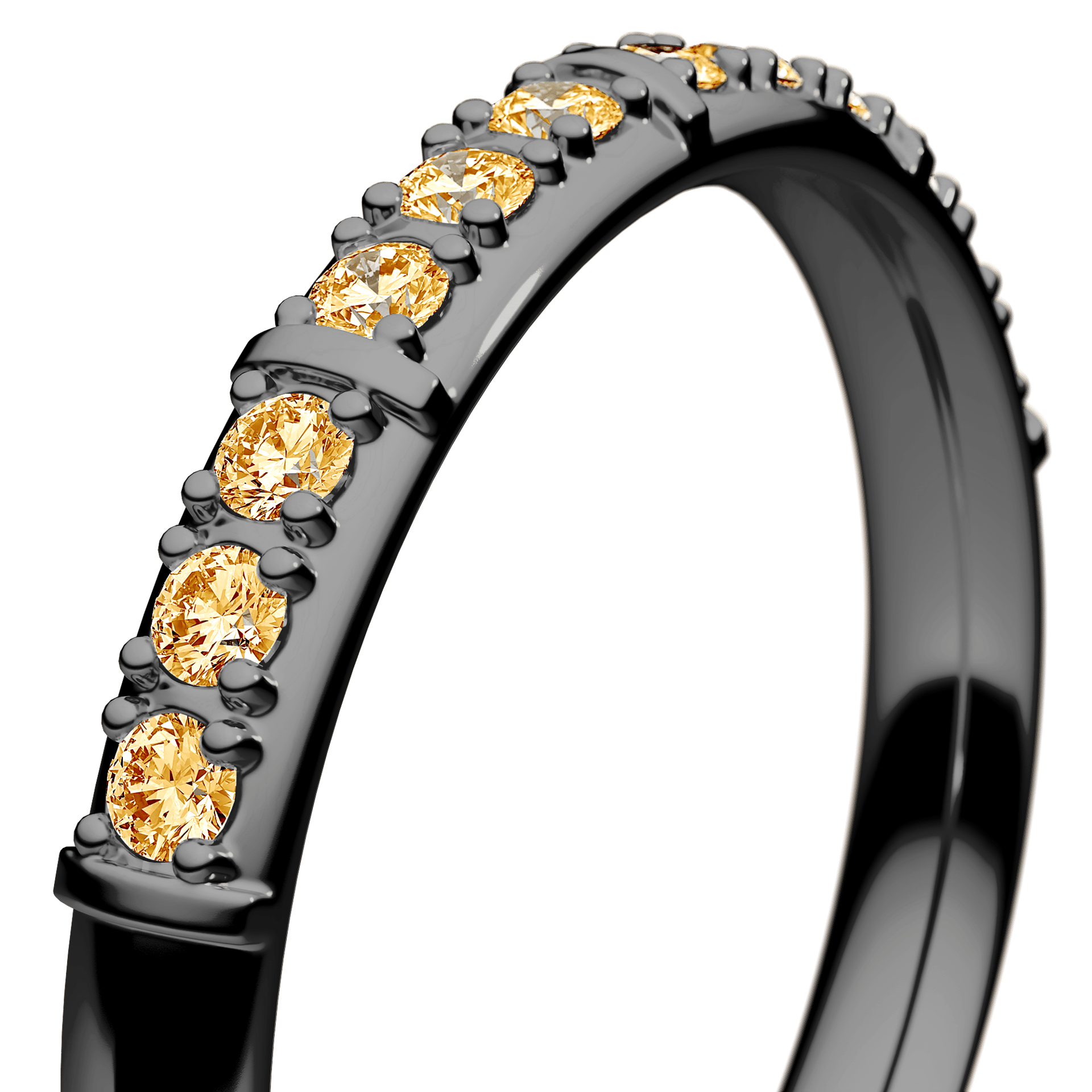 Dostawka Beauty z czarnego złota z żółtym diamentem 0,18ct
