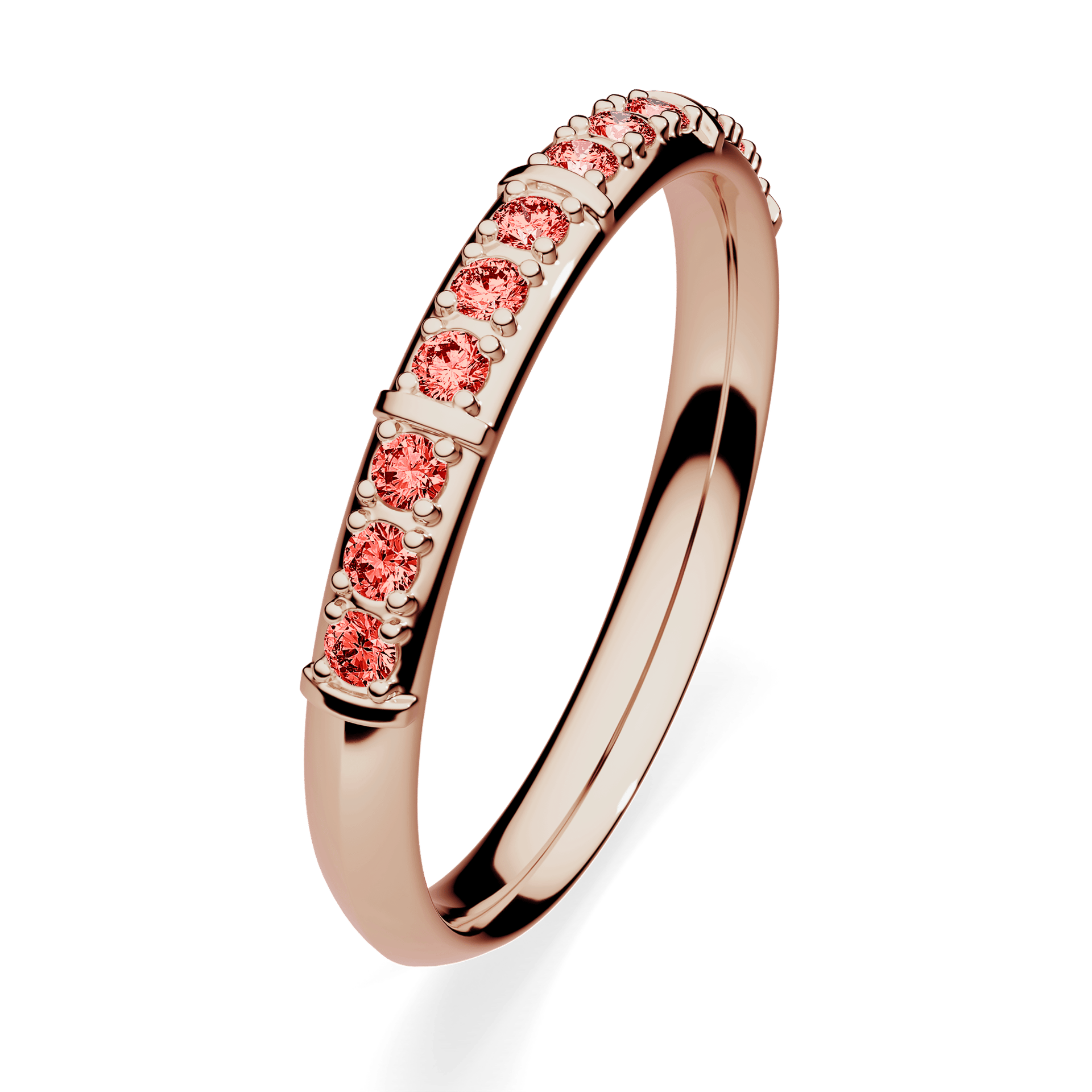 Dostawka Beauty z różowego złota z czerwonym diamentem 0,18ct
