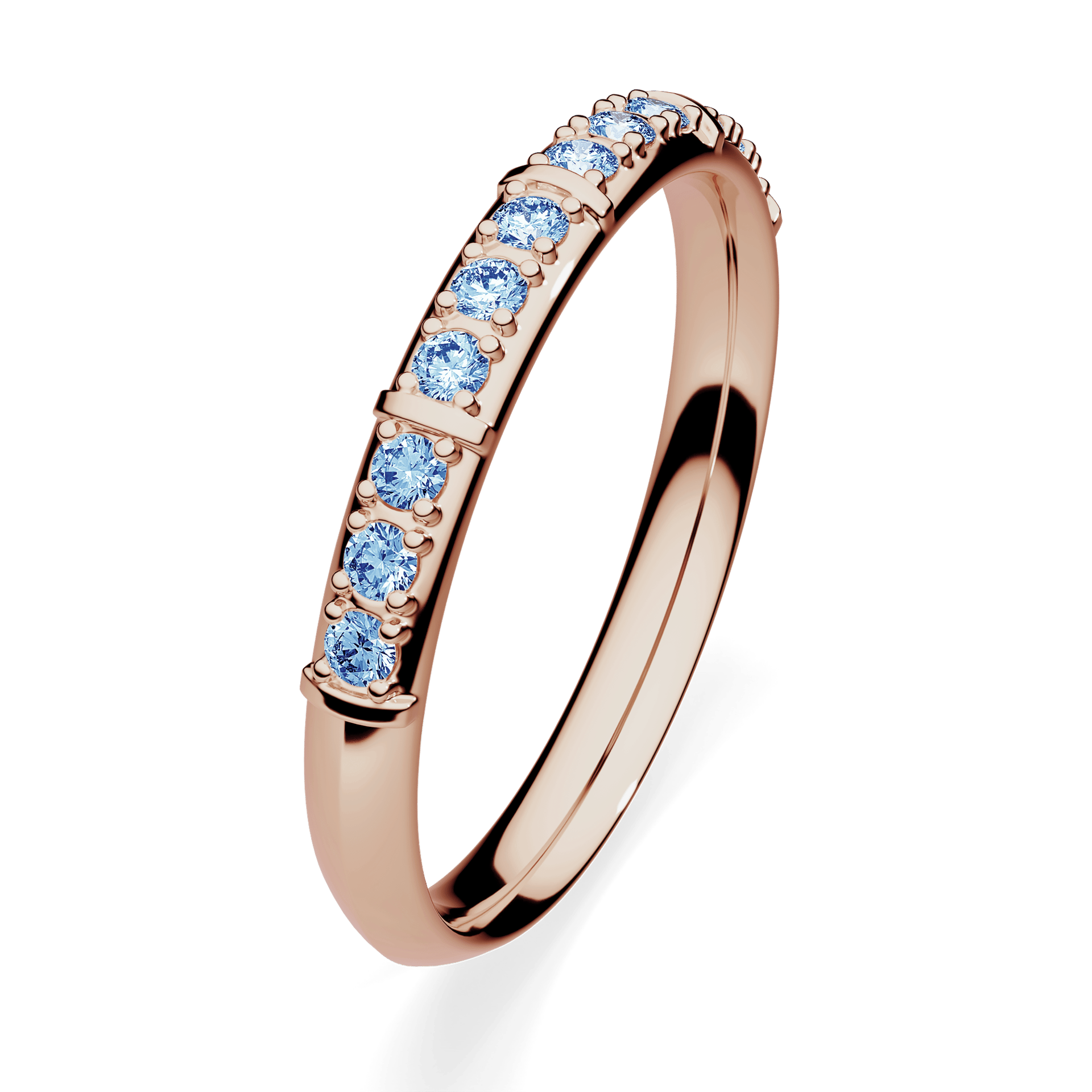 Dostawka Beauty z różowego złota z niebieskim diamentem 0,18ct