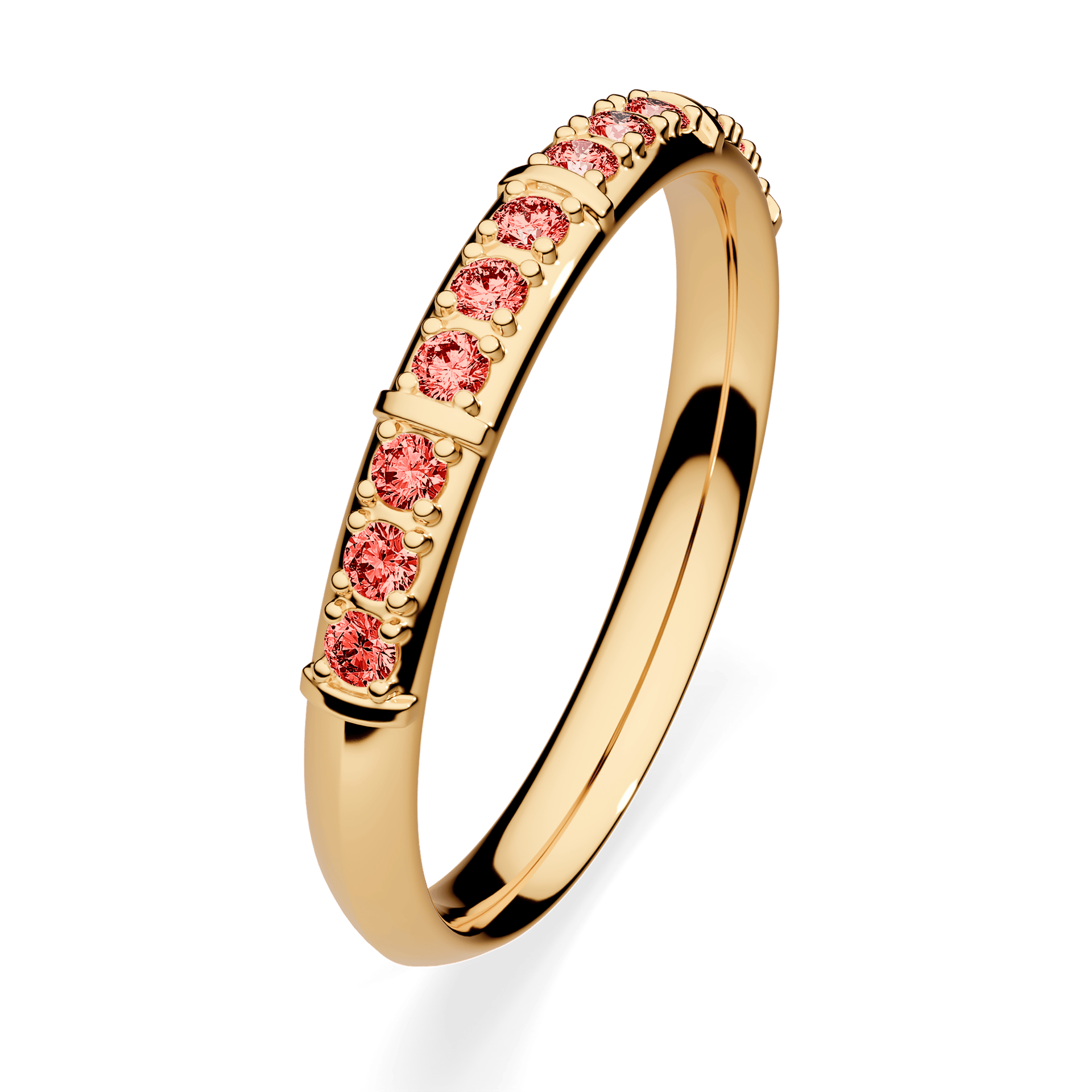 Dostawka Beauty z żółtego złota z czerwonym diamentem 0,18ct